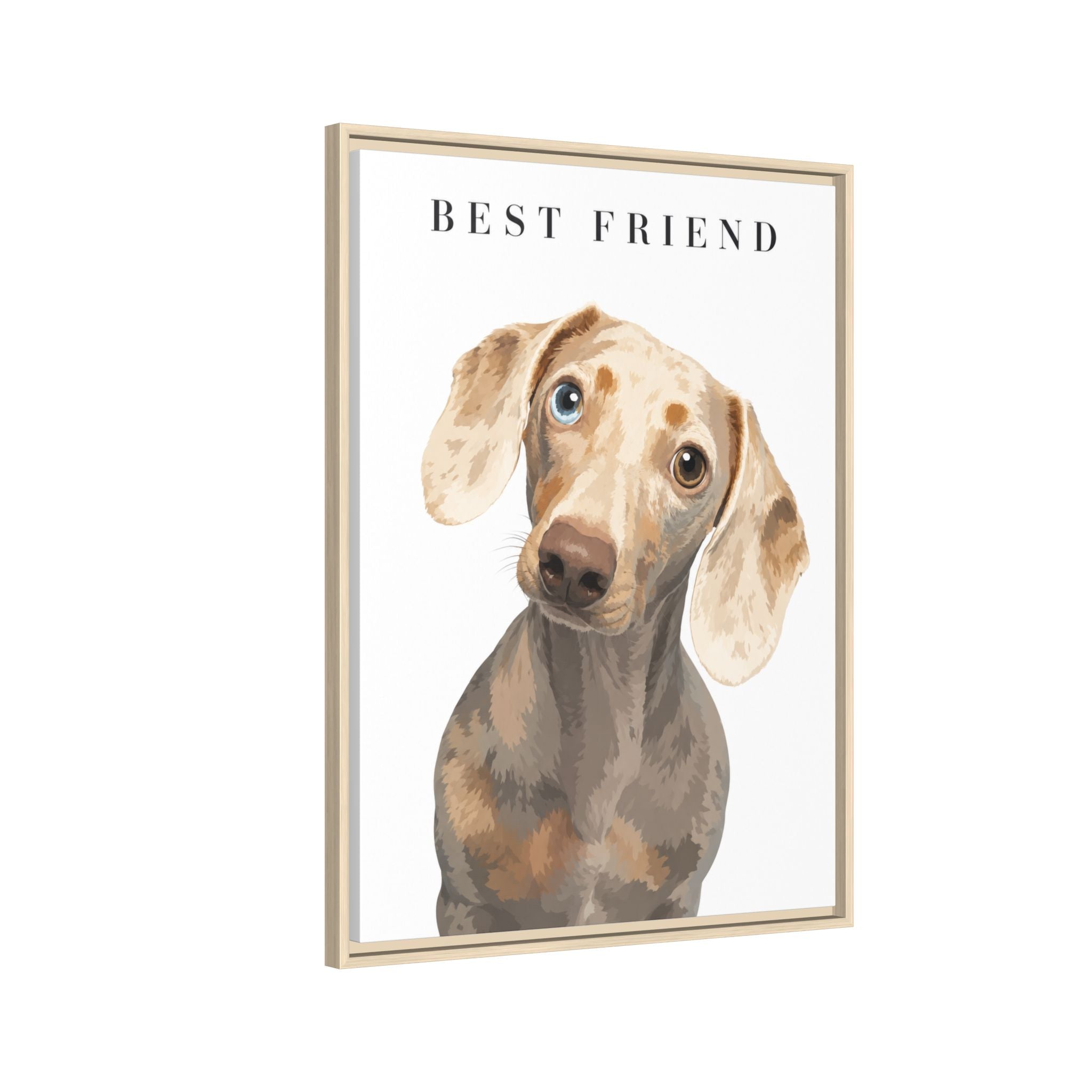 Modern Portrait Personalized Pet Framed Canvas — Custom Dog Portrait Framed Canvas Wall Art, Made to Order