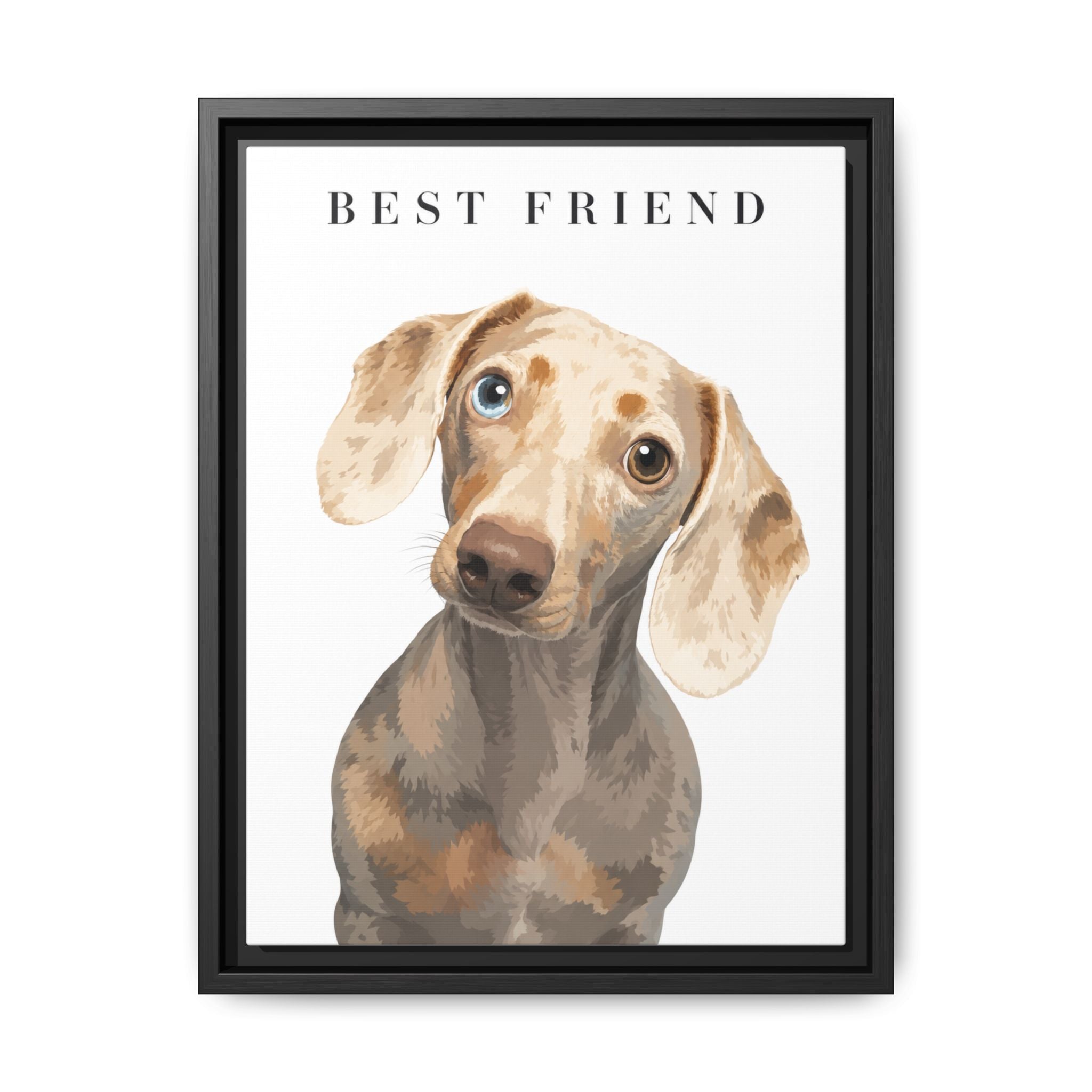 Modern Portrait Personalized Pet Framed Canvas — Custom Dog Portrait Framed Canvas Wall Art, Made to Order