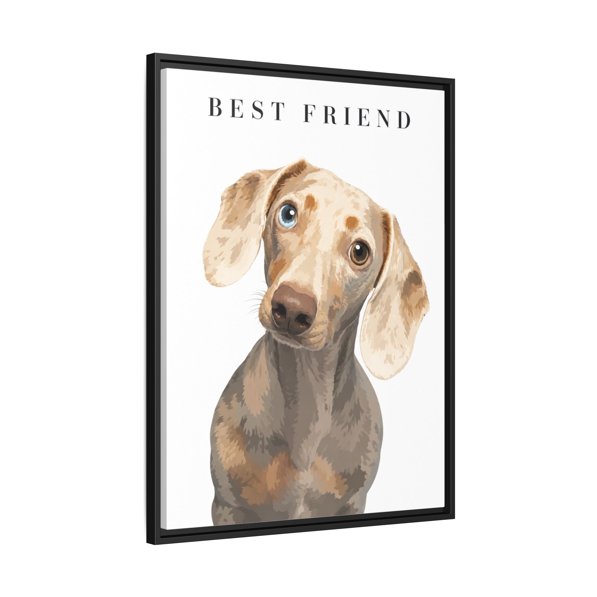Modern Portrait Personalized Pet Framed Canvas — Custom Dog Portrait Framed Canvas Wall Art, Made to Order
