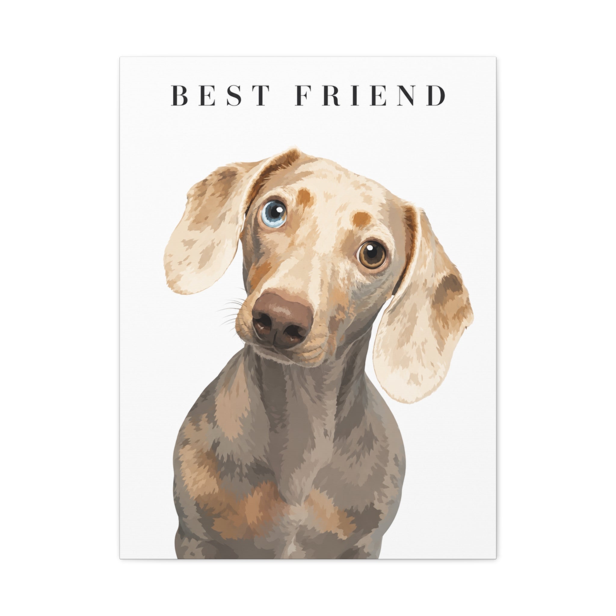 Modern Portrait Personalized Pet Canvas — Custom Dog Portrait Stretched Canvas Wall Art, Made to Order
