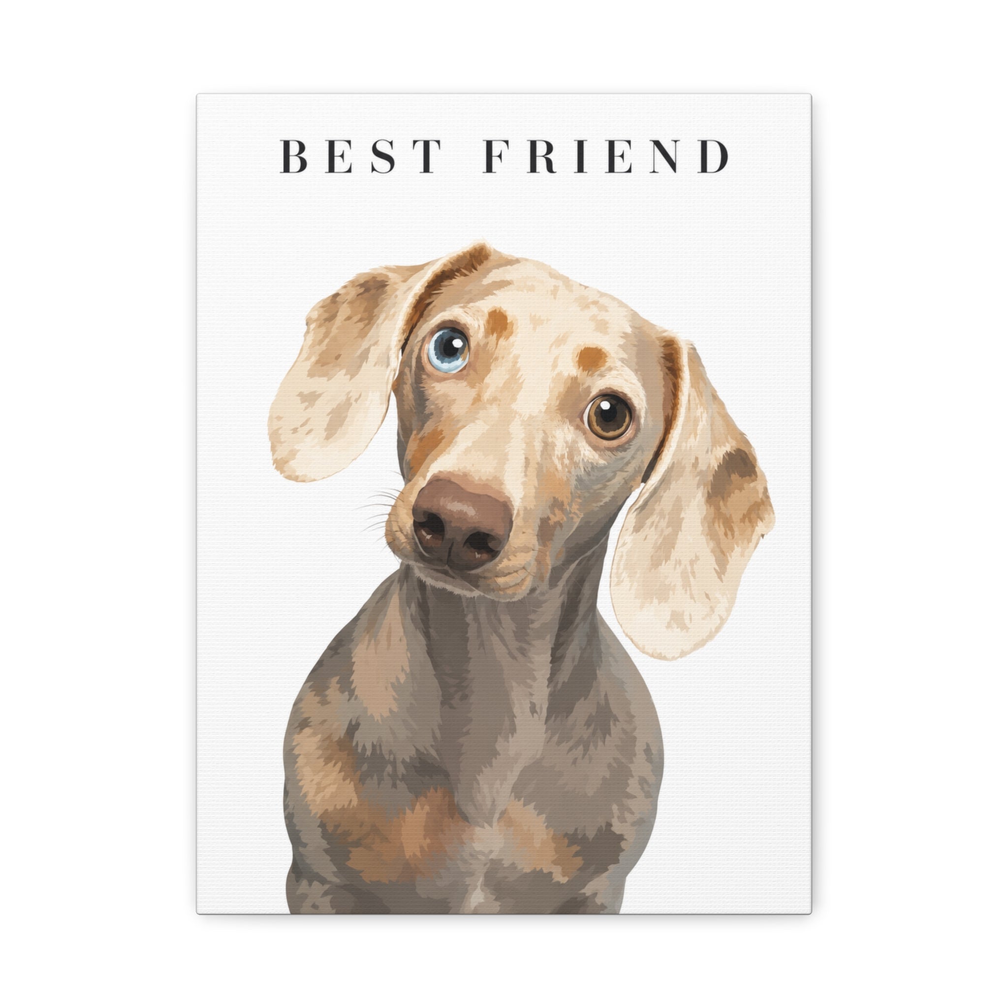 Modern Portrait Personalized Pet Canvas — Custom Dog Portrait Stretched Canvas Wall Art, Made to Order