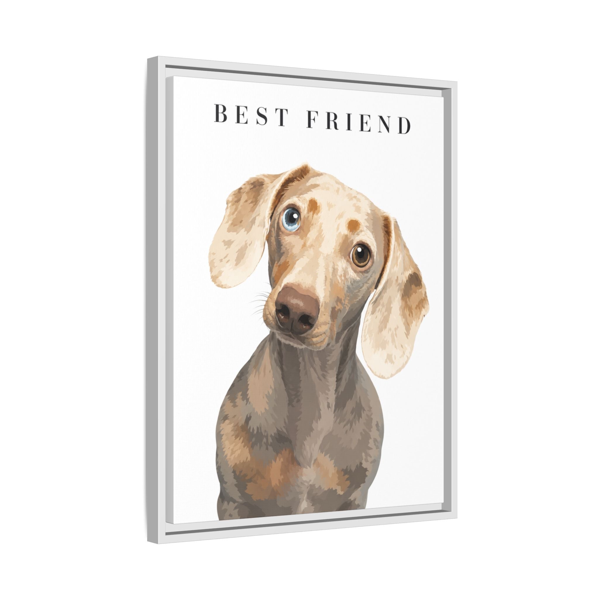 Modern Portrait Personalized Pet Framed Canvas — Custom Dog Portrait Framed Canvas Wall Art, Made to Order