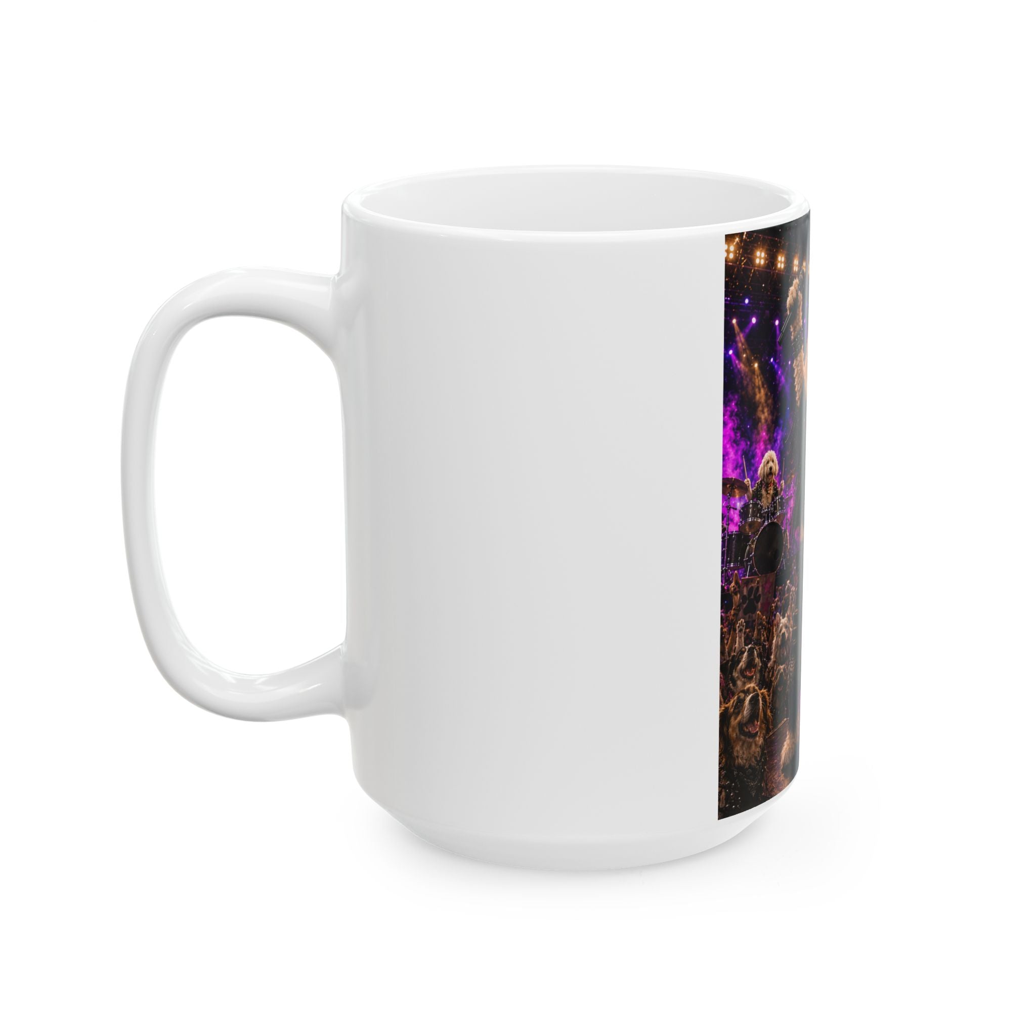 Rockstar Dog Personalized Ceramic Mug — Funny Concert Pet Coffee Cup, 11oz & 15oz