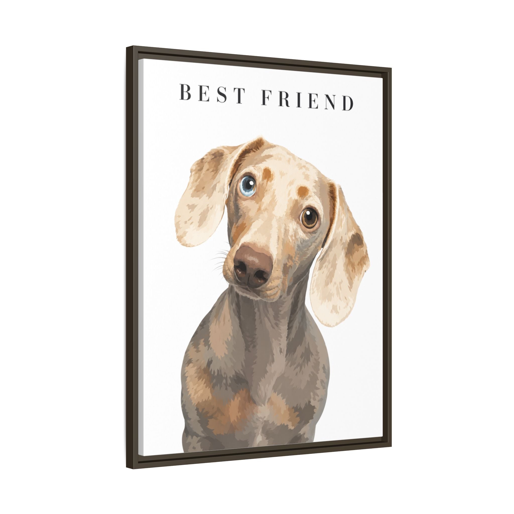 Modern Portrait Personalized Pet Framed Canvas — Custom Dog Portrait Framed Canvas Wall Art, Made to Order