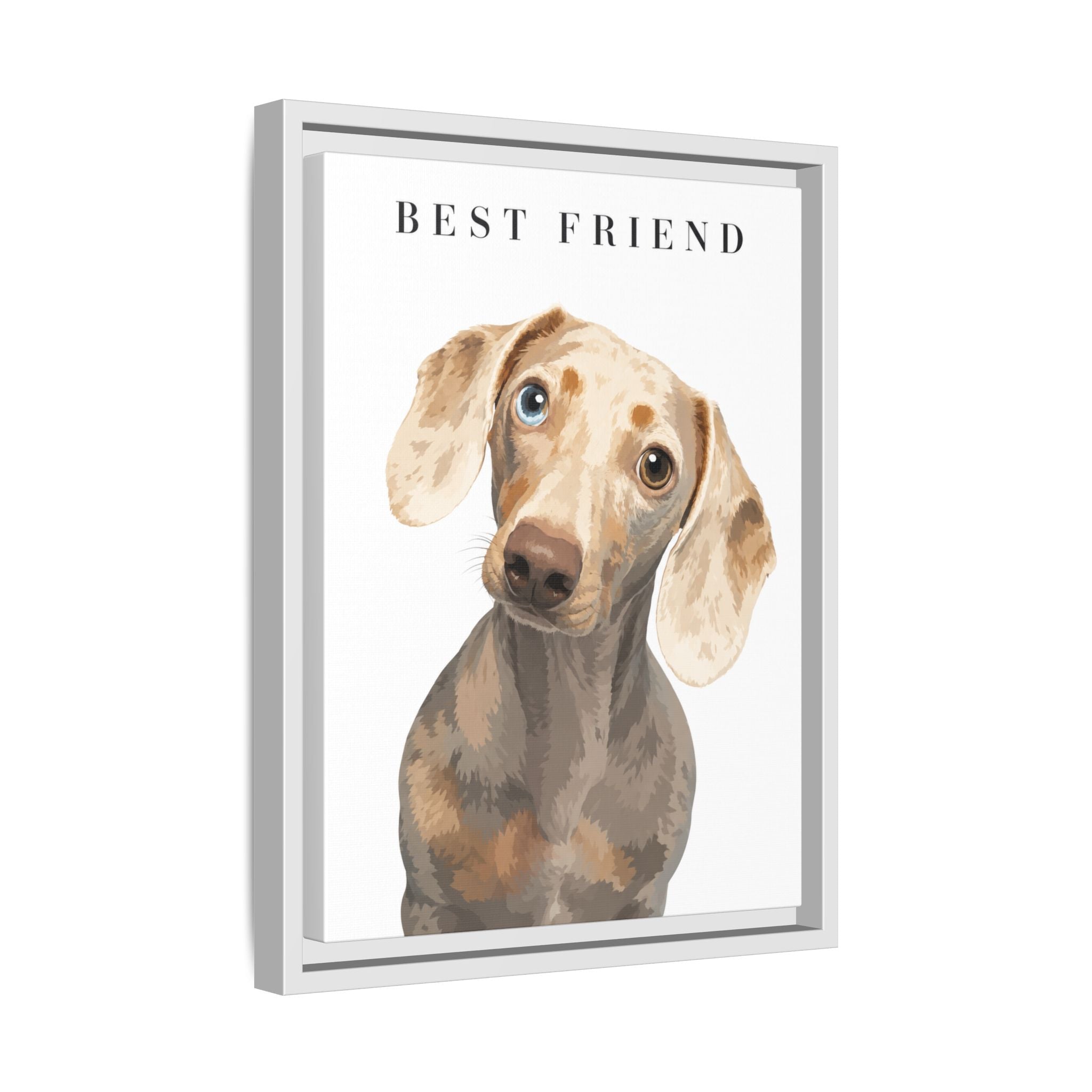 Modern Portrait Personalized Pet Framed Canvas — Custom Dog Portrait Framed Canvas Wall Art, Made to Order
