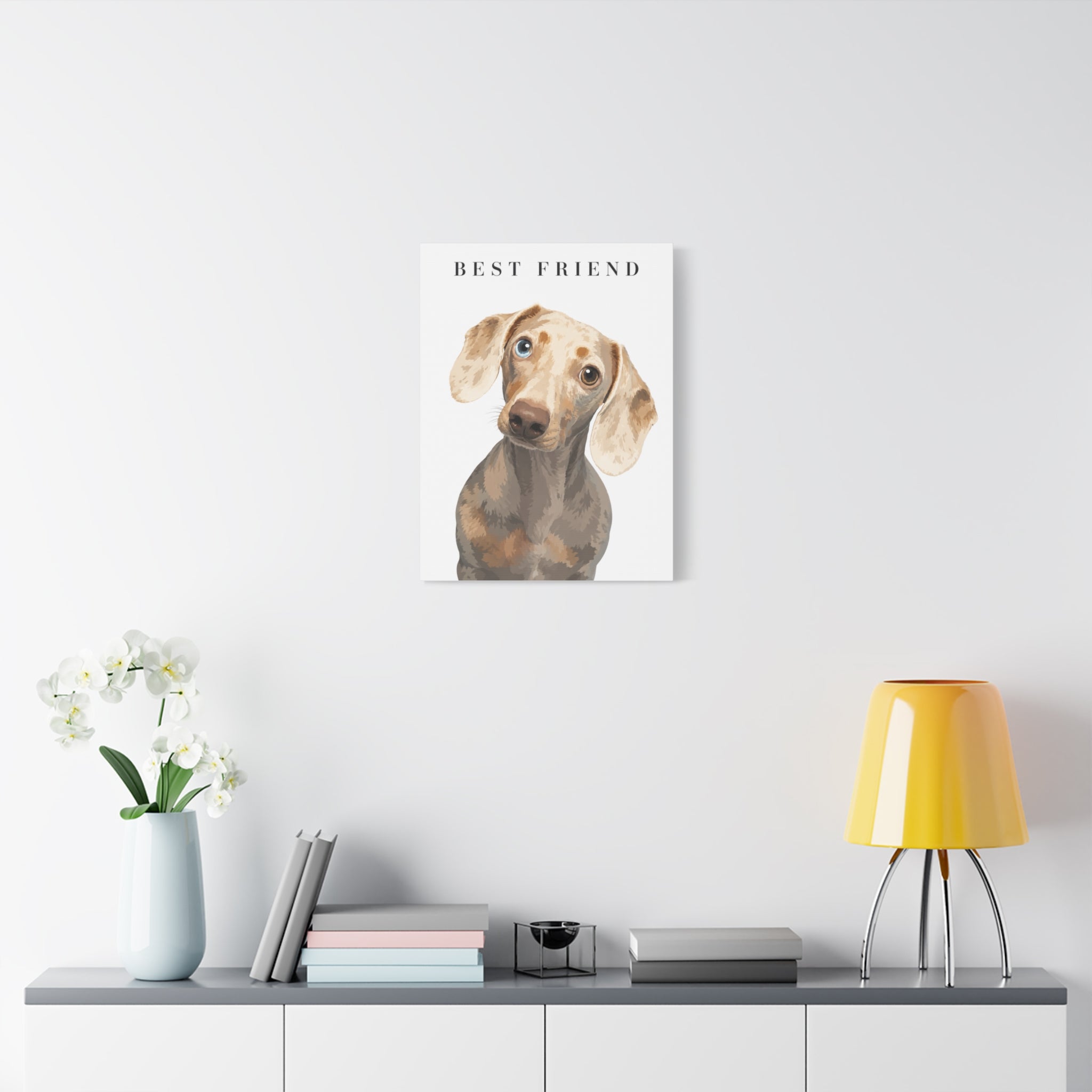 Modern Portrait Personalized Pet Canvas — Custom Dog Portrait Stretched Canvas Wall Art, Made to Order