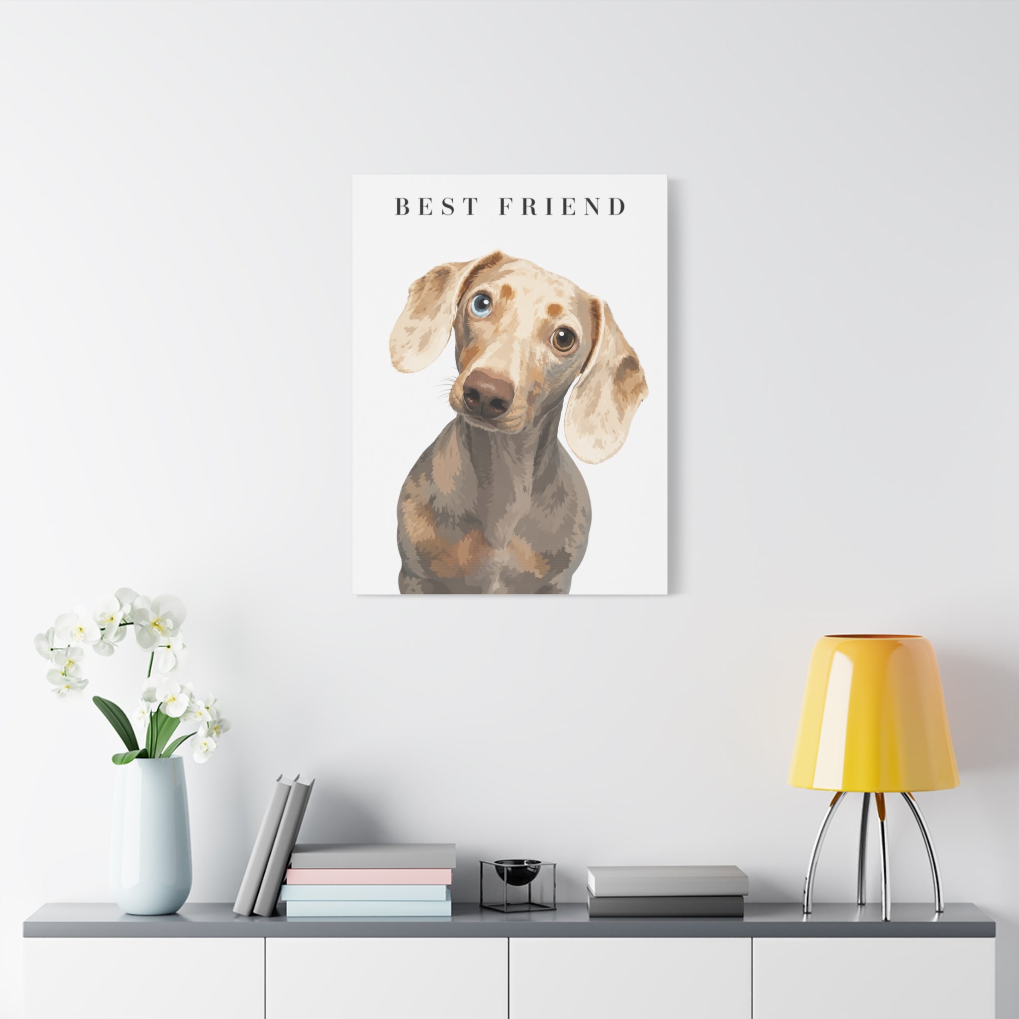 Modern Portrait Personalized Pet Canvas — Custom Dog Portrait Stretched Canvas Wall Art, Made to Order