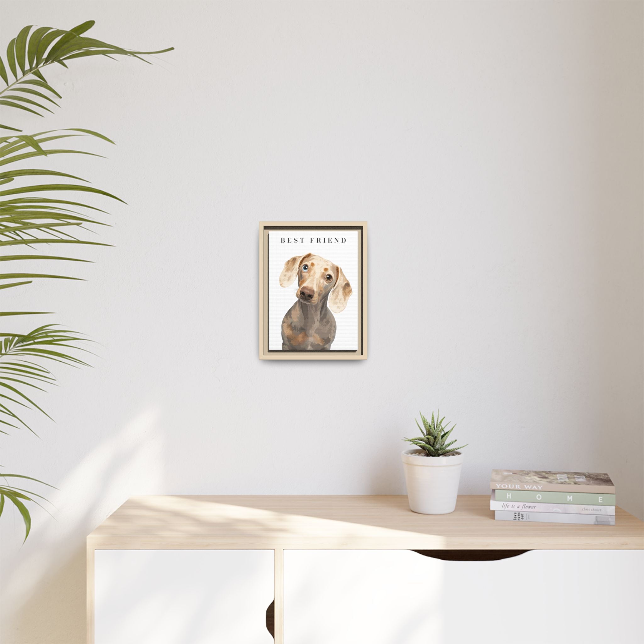 Modern Portrait Personalized Pet Framed Canvas — Custom Dog Portrait Framed Canvas Wall Art, Made to Order