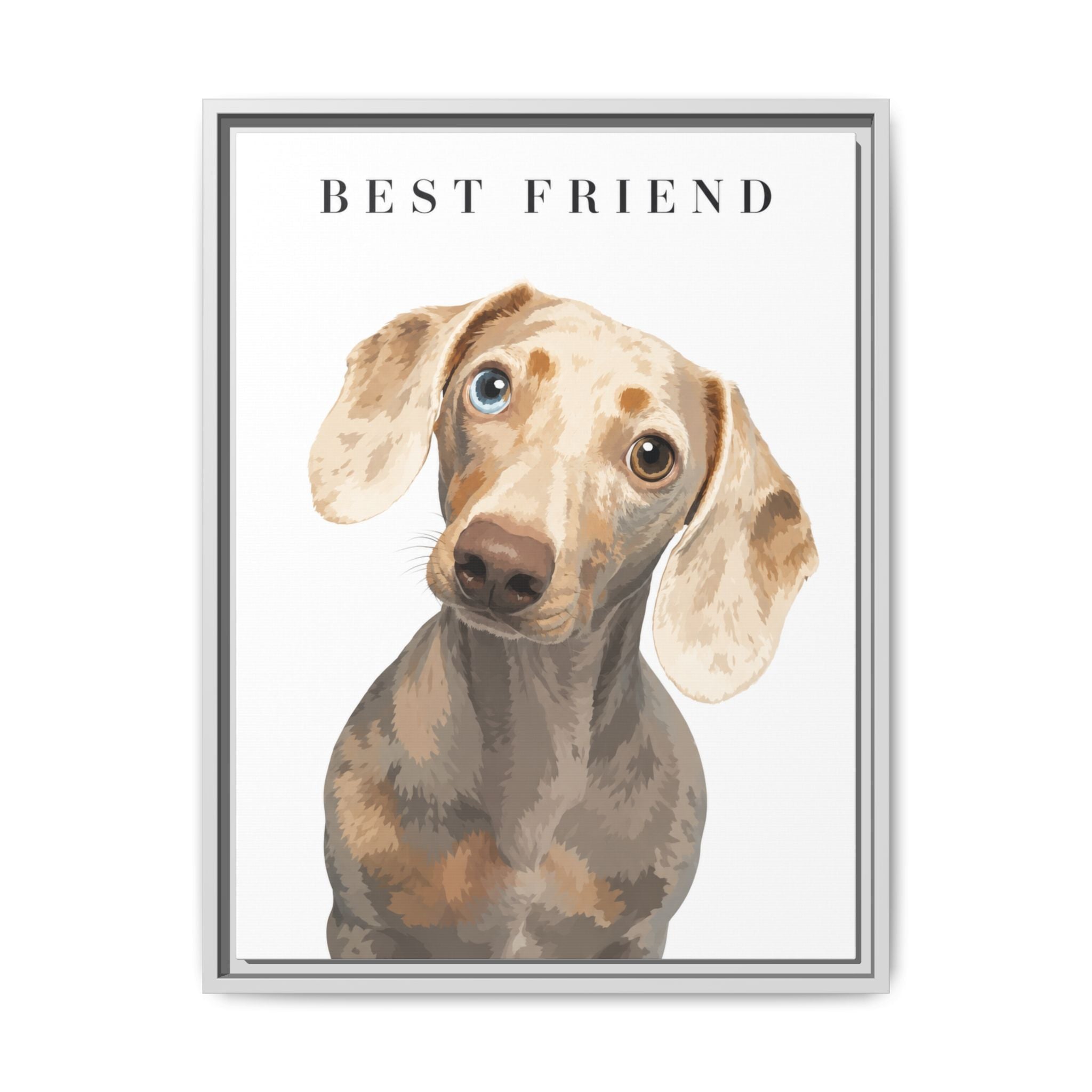 Modern Portrait Personalized Pet Framed Canvas — Custom Dog Portrait Framed Canvas Wall Art, Made to Order