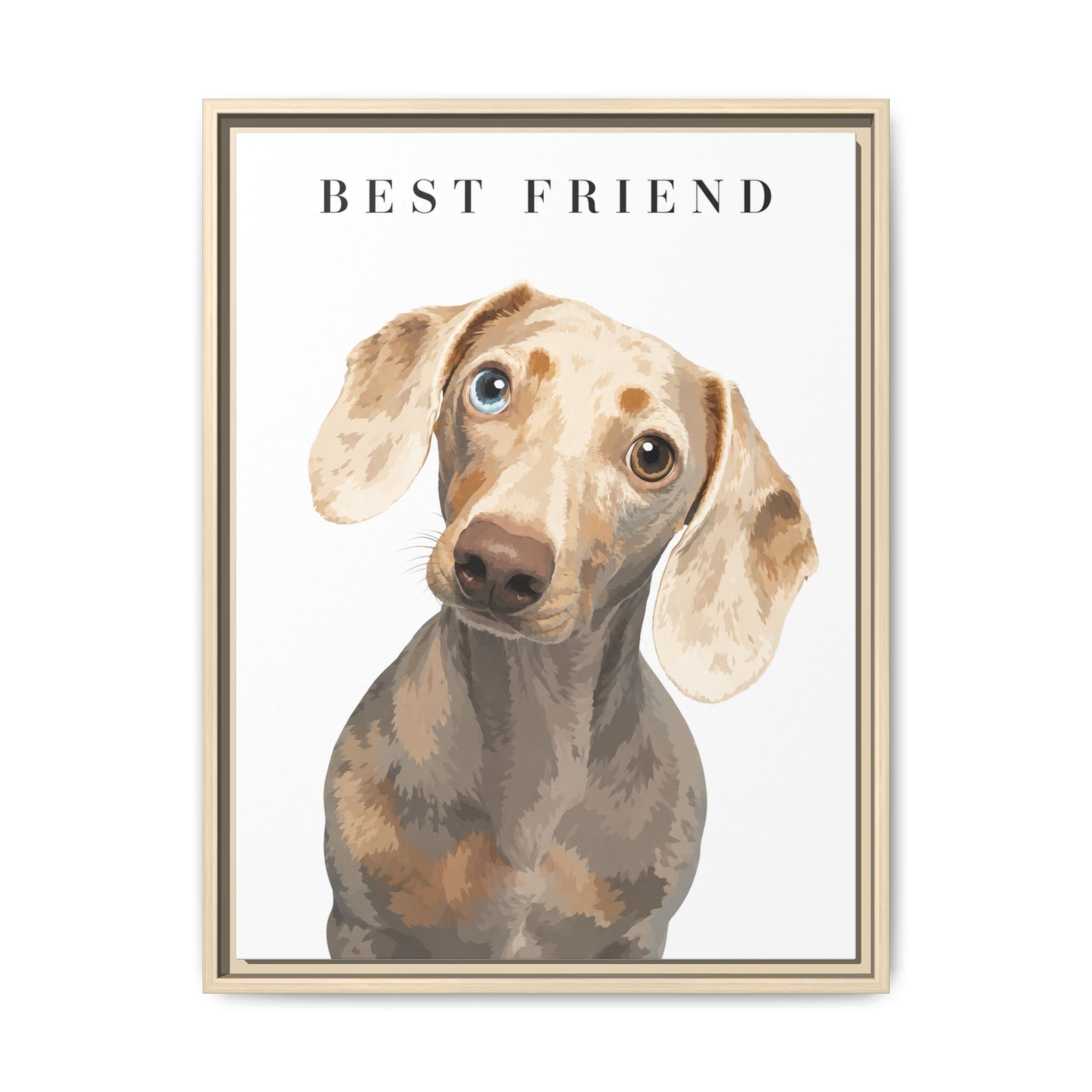 Modern Portrait Personalized Pet Framed Canvas — Custom Dog Portrait Framed Canvas Wall Art, Made to Order