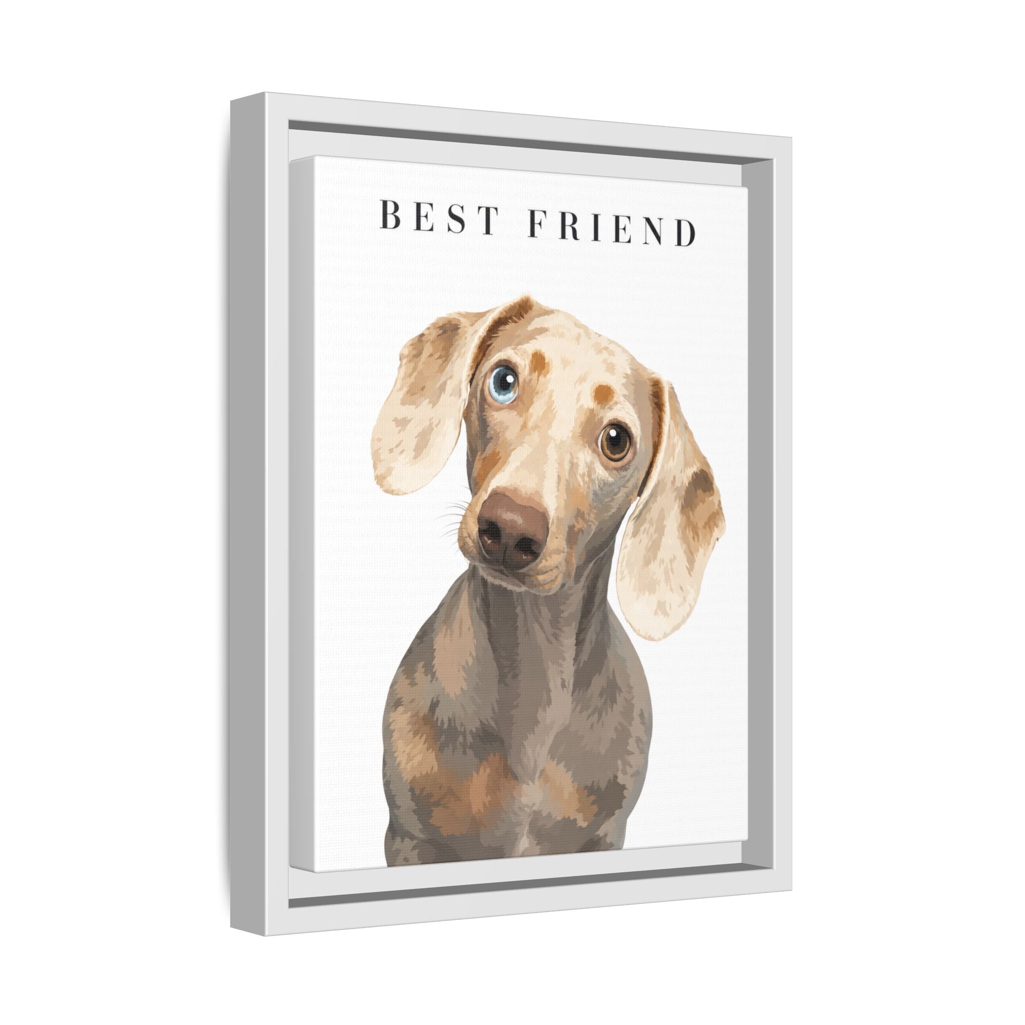 Modern Portrait Personalized Pet Framed Canvas — Custom Dog Portrait Framed Canvas Wall Art, Made to Order