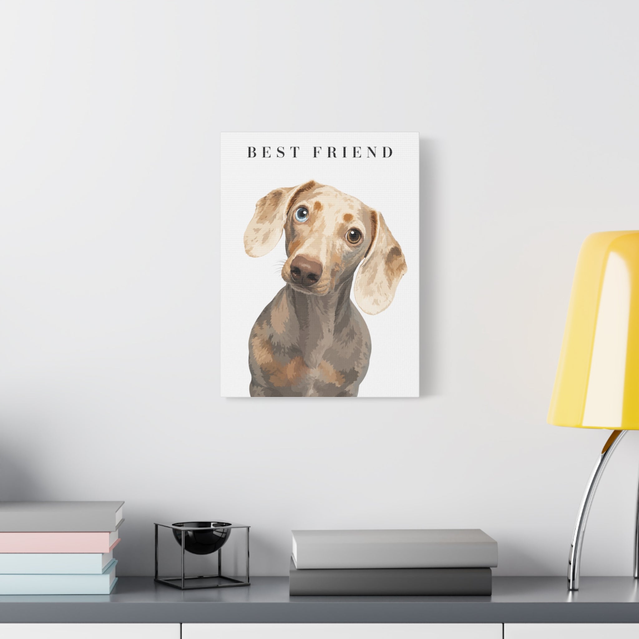 Modern Portrait Personalized Pet Canvas — Custom Dog Portrait Stretched Canvas Wall Art, Made to Order