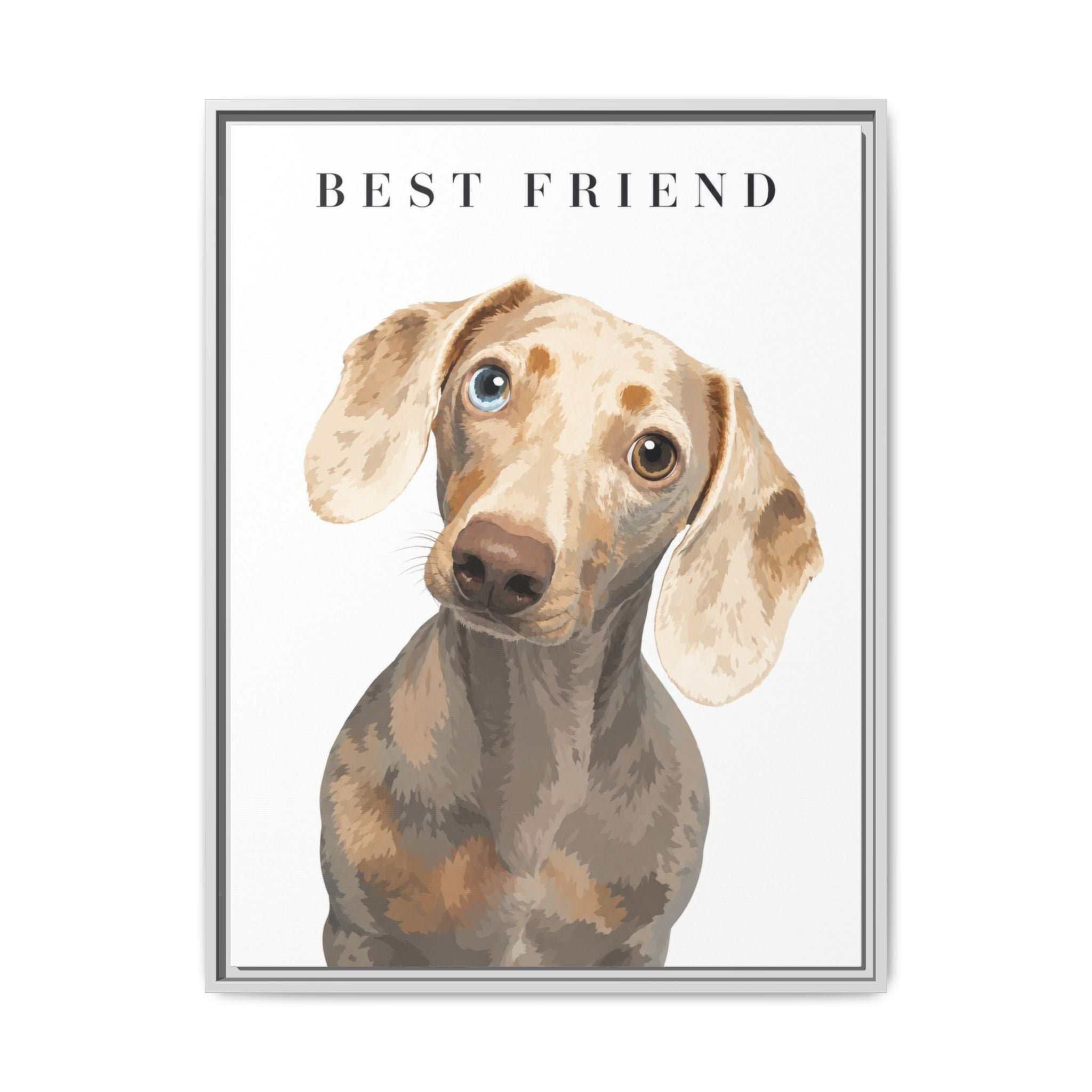 Modern Portrait Personalized Pet Framed Canvas — Custom Dog Portrait Framed Canvas Wall Art, Made to Order