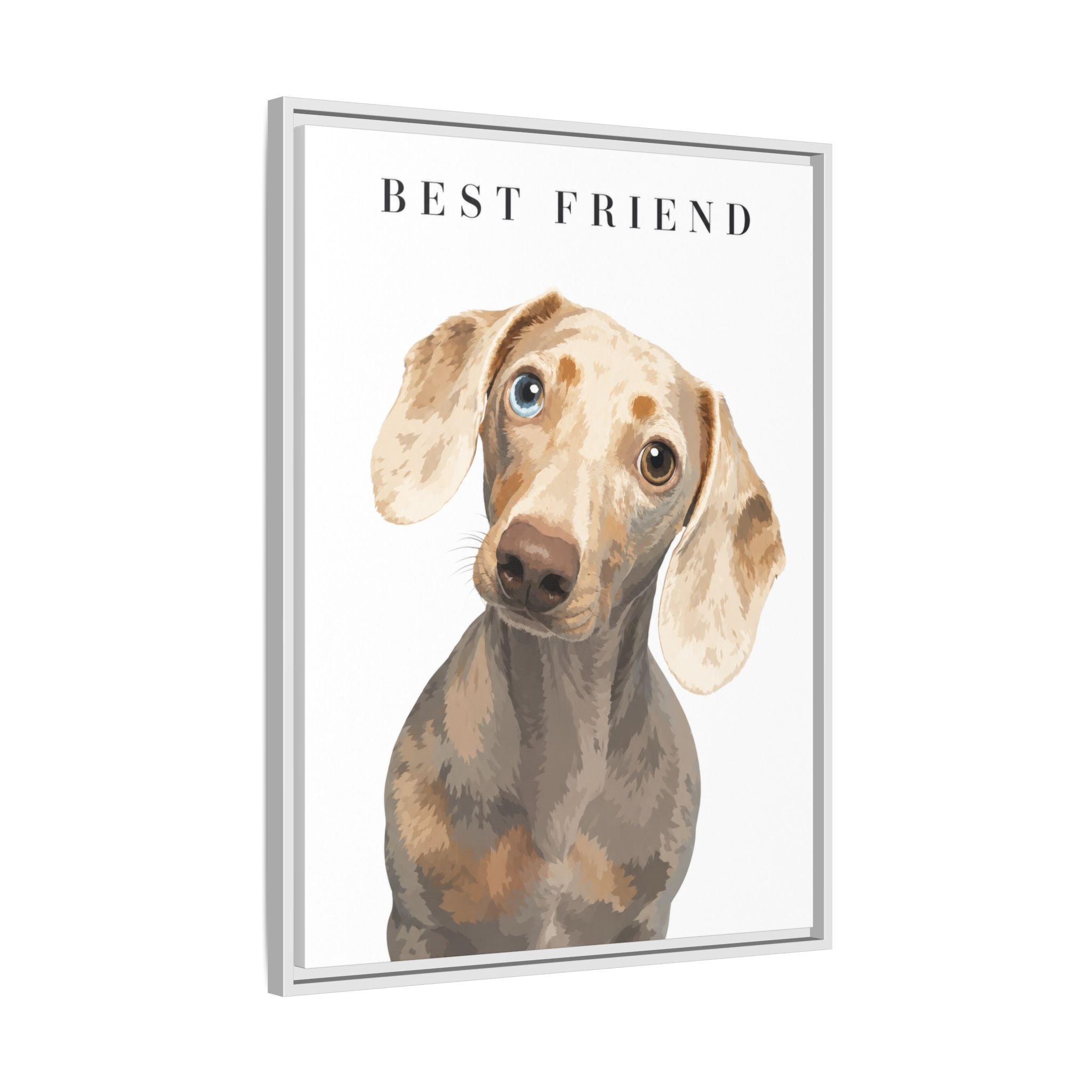 Modern Portrait Personalized Pet Framed Canvas — Custom Dog Portrait Framed Canvas Wall Art, Made to Order