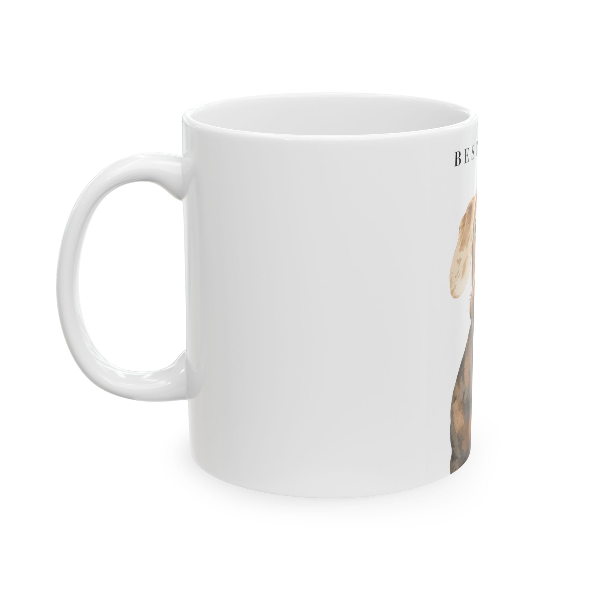 Modern Portrait Personalized Pet Ceramic Mug — Minimal Custom Dog Art Coffee Cup, 11oz & 15oz