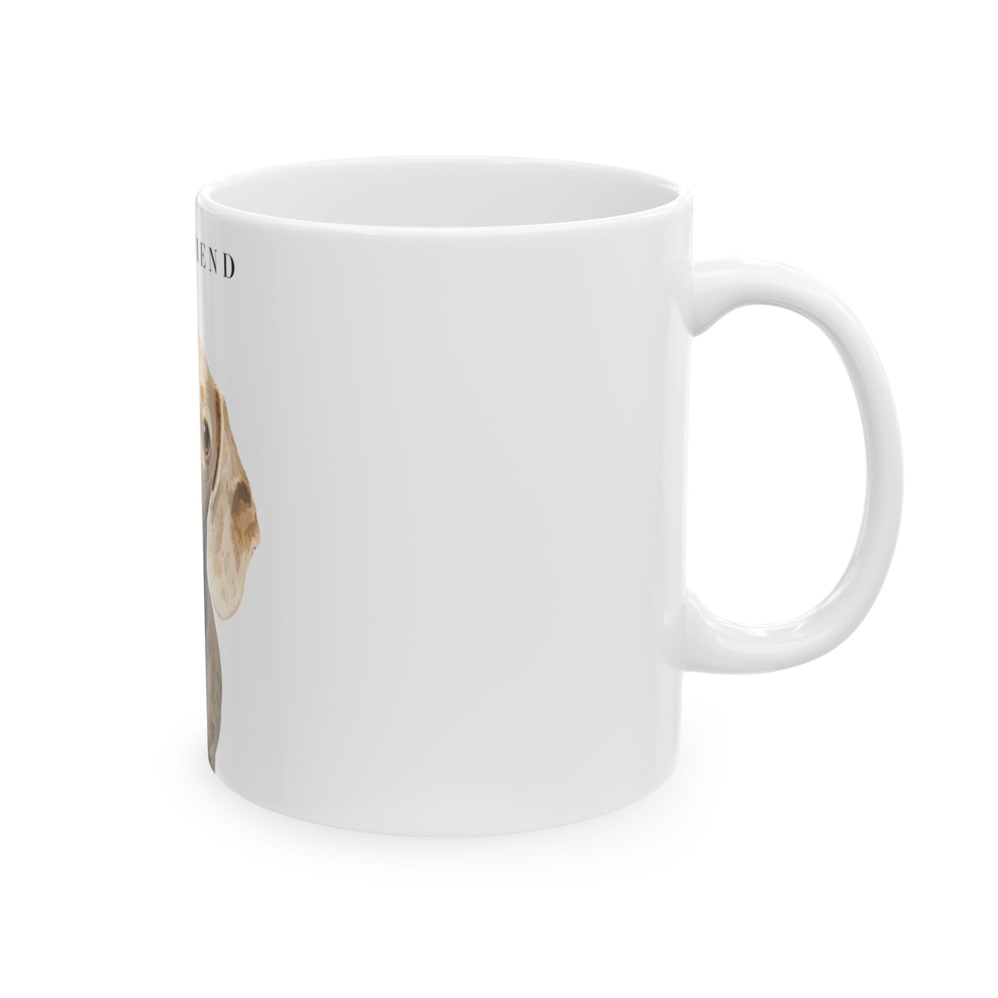 Modern Portrait Personalized Pet Ceramic Mug — Minimal Custom Dog Art Coffee Cup, 11oz & 15oz