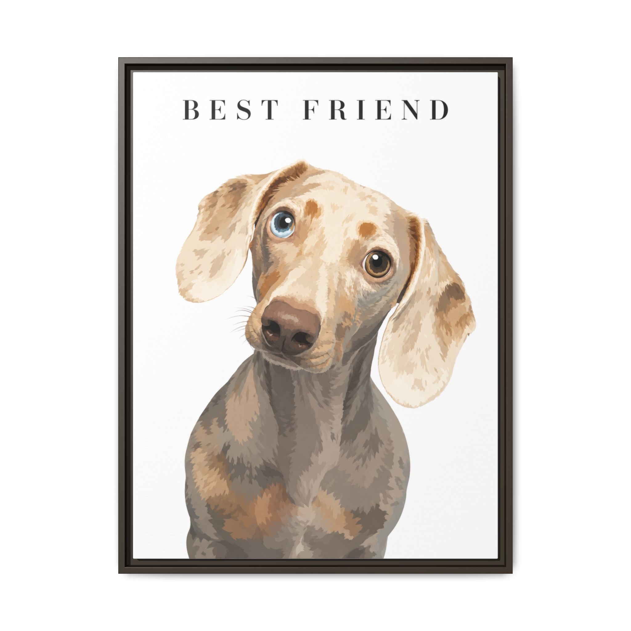 Modern Portrait Personalized Pet Framed Canvas — Custom Dog Portrait Framed Canvas Wall Art, Made to Order
