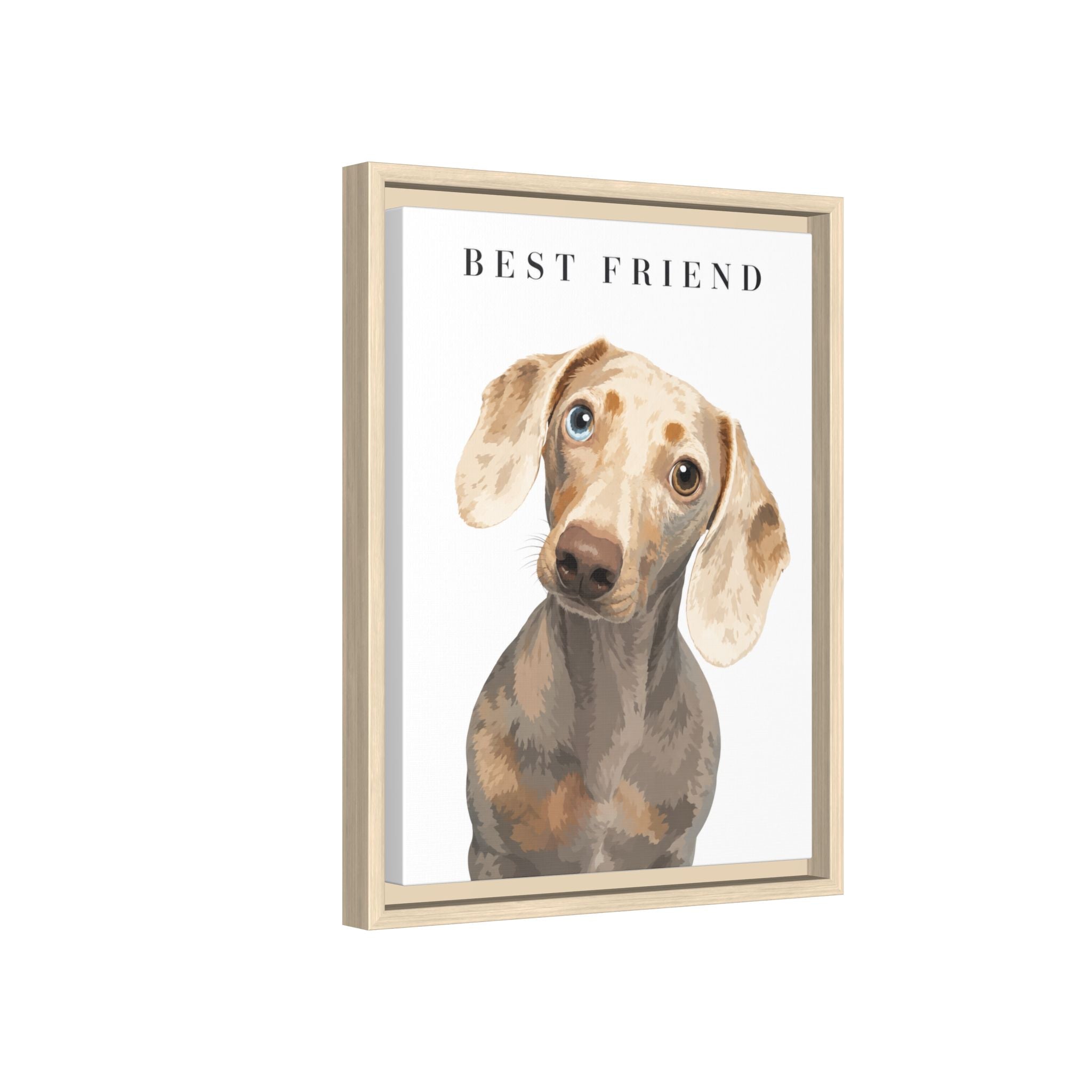 Modern Portrait Personalized Pet Framed Canvas — Custom Dog Portrait Framed Canvas Wall Art, Made to Order