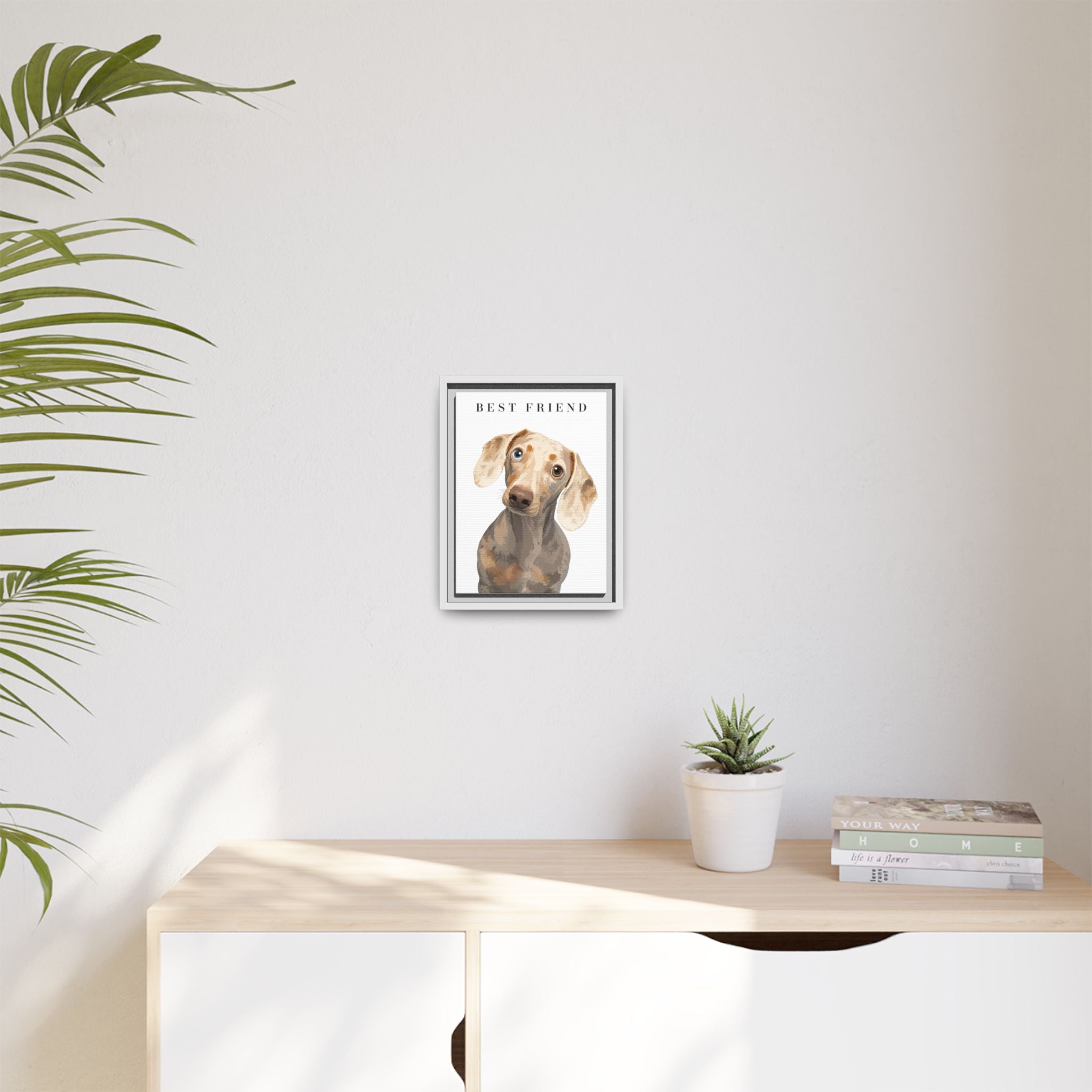 Modern Portrait Personalized Pet Framed Canvas — Custom Dog Portrait Framed Canvas Wall Art, Made to Order
