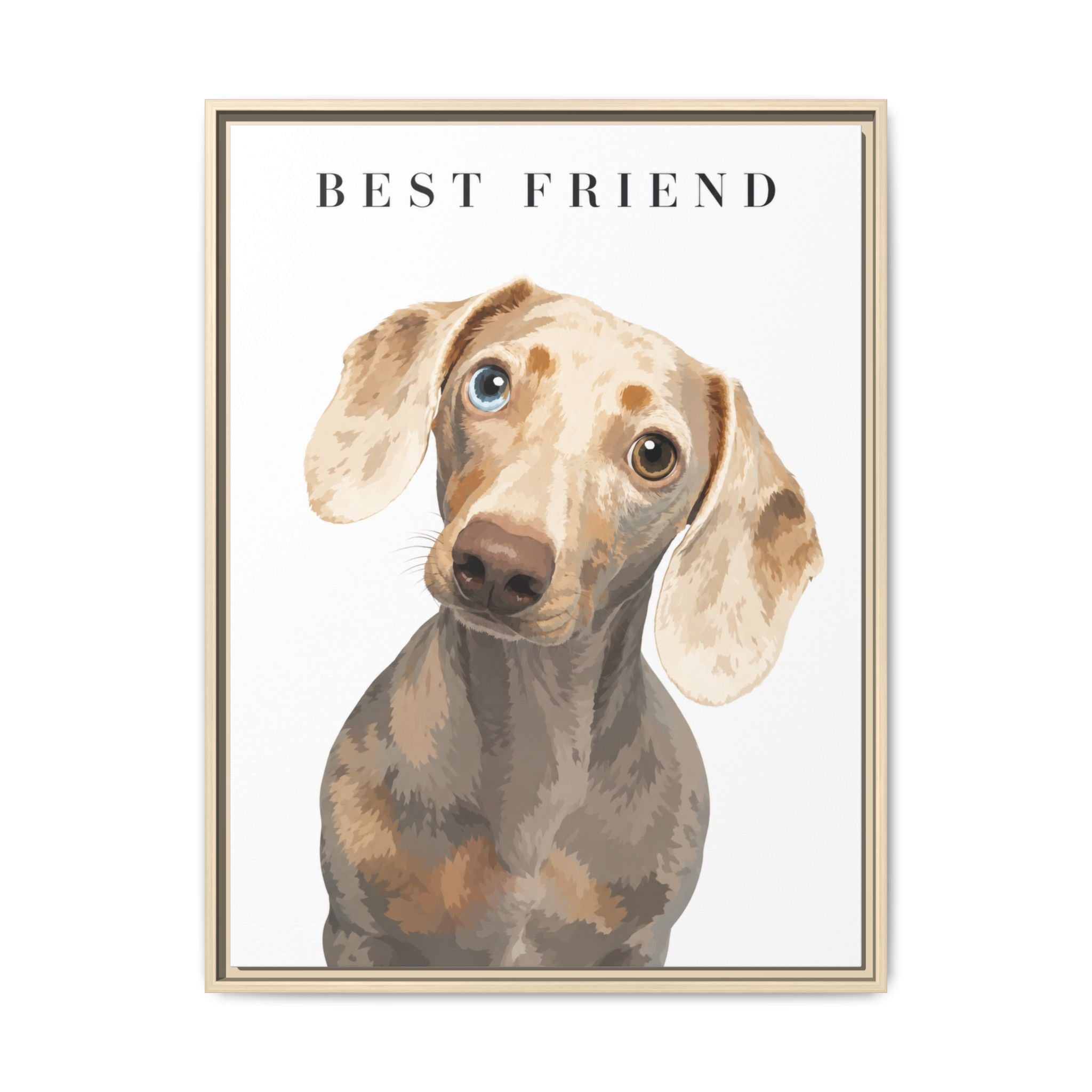 Modern Portrait Personalized Pet Framed Canvas — Custom Dog Portrait Framed Canvas Wall Art, Made to Order