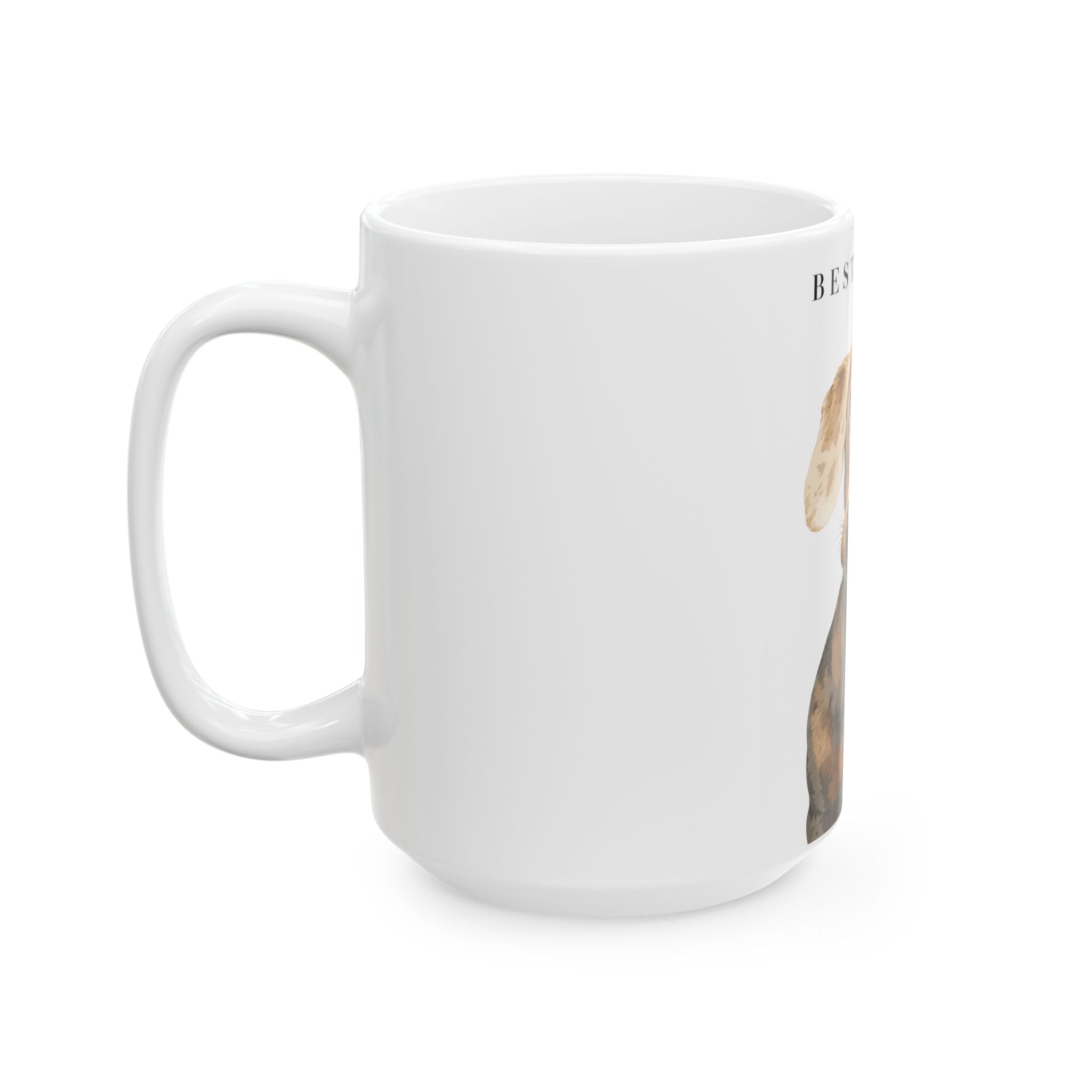 Modern Portrait Personalized Pet Ceramic Mug — Minimal Custom Dog Art Coffee Cup, 11oz & 15oz