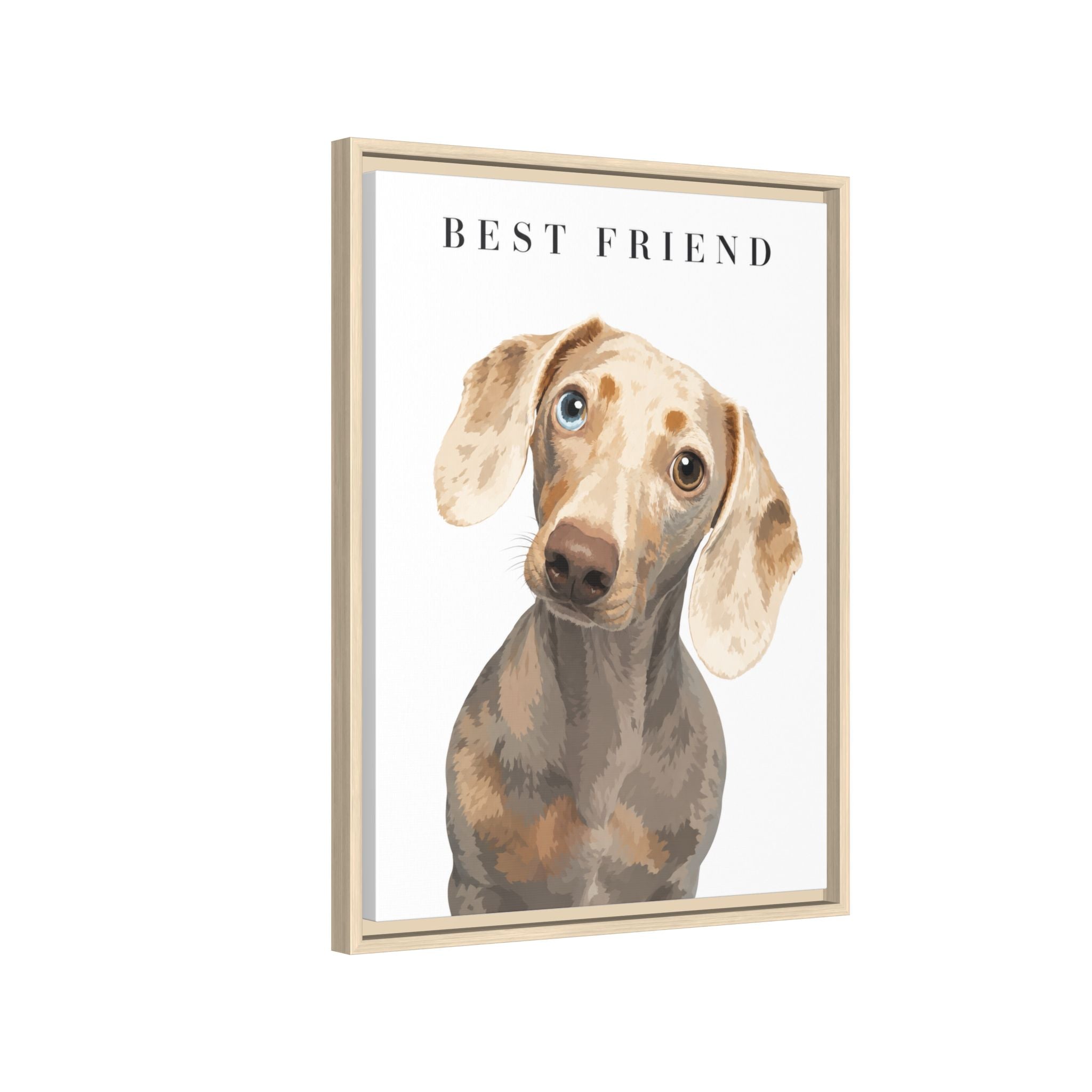 Modern Portrait Personalized Pet Framed Canvas — Custom Dog Portrait Framed Canvas Wall Art, Made to Order