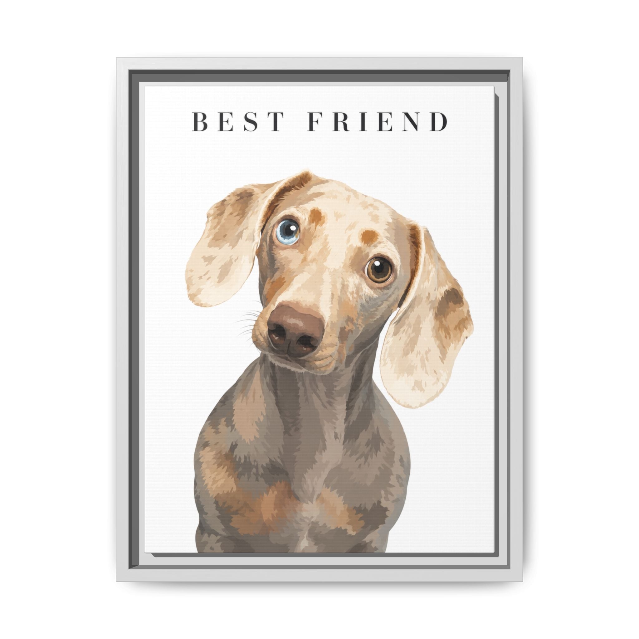 Modern Portrait Personalized Pet Framed Canvas — Custom Dog Portrait Framed Canvas Wall Art, Made to Order