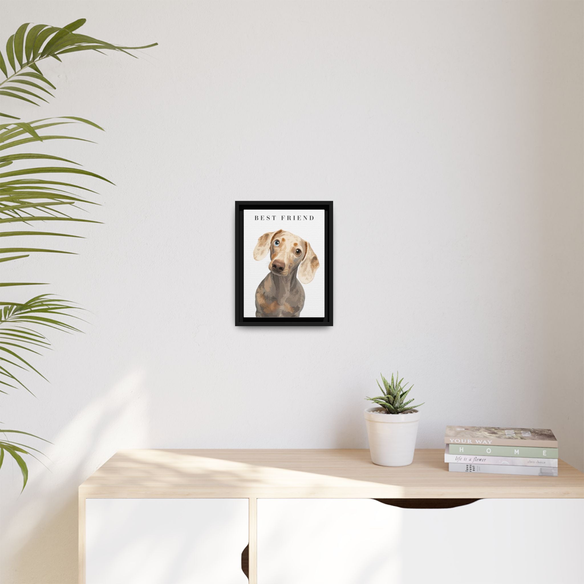 Modern Portrait Personalized Pet Framed Canvas — Custom Dog Portrait Framed Canvas Wall Art, Made to Order