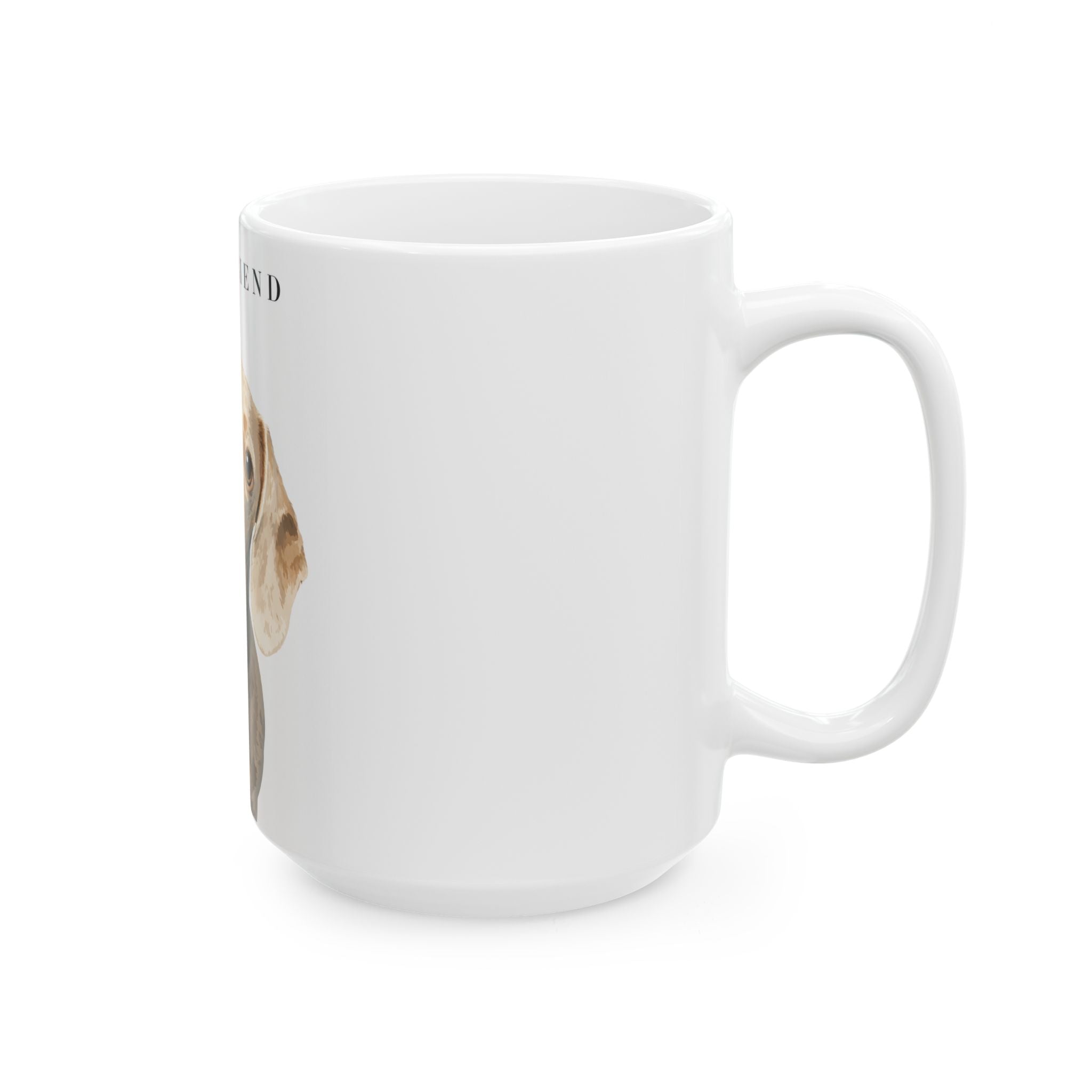 Modern Portrait Personalized Pet Ceramic Mug — Minimal Custom Dog Art Coffee Cup, 11oz & 15oz