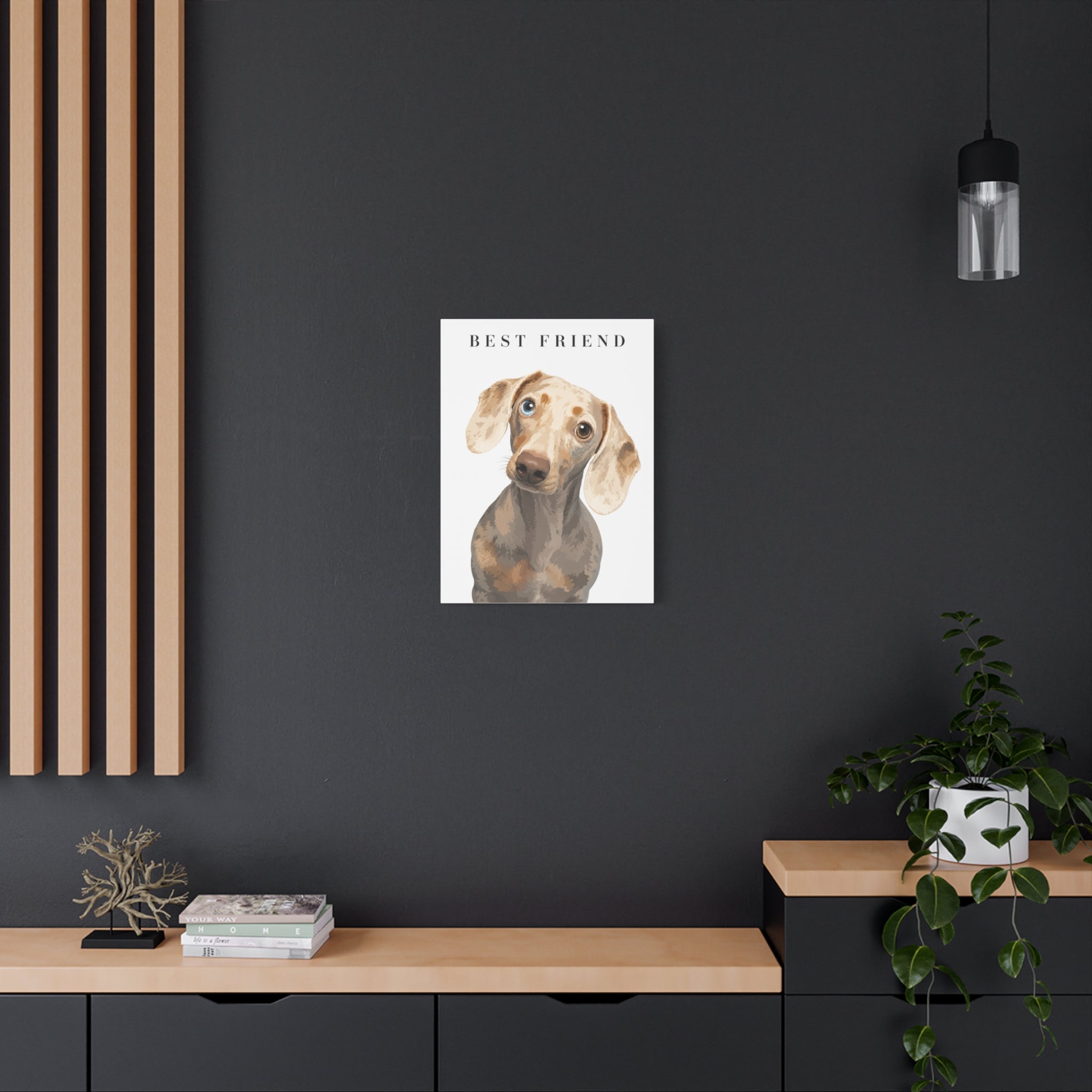 Modern Portrait Personalized Pet Canvas — Custom Dog Portrait Stretched Canvas Wall Art, Made to Order