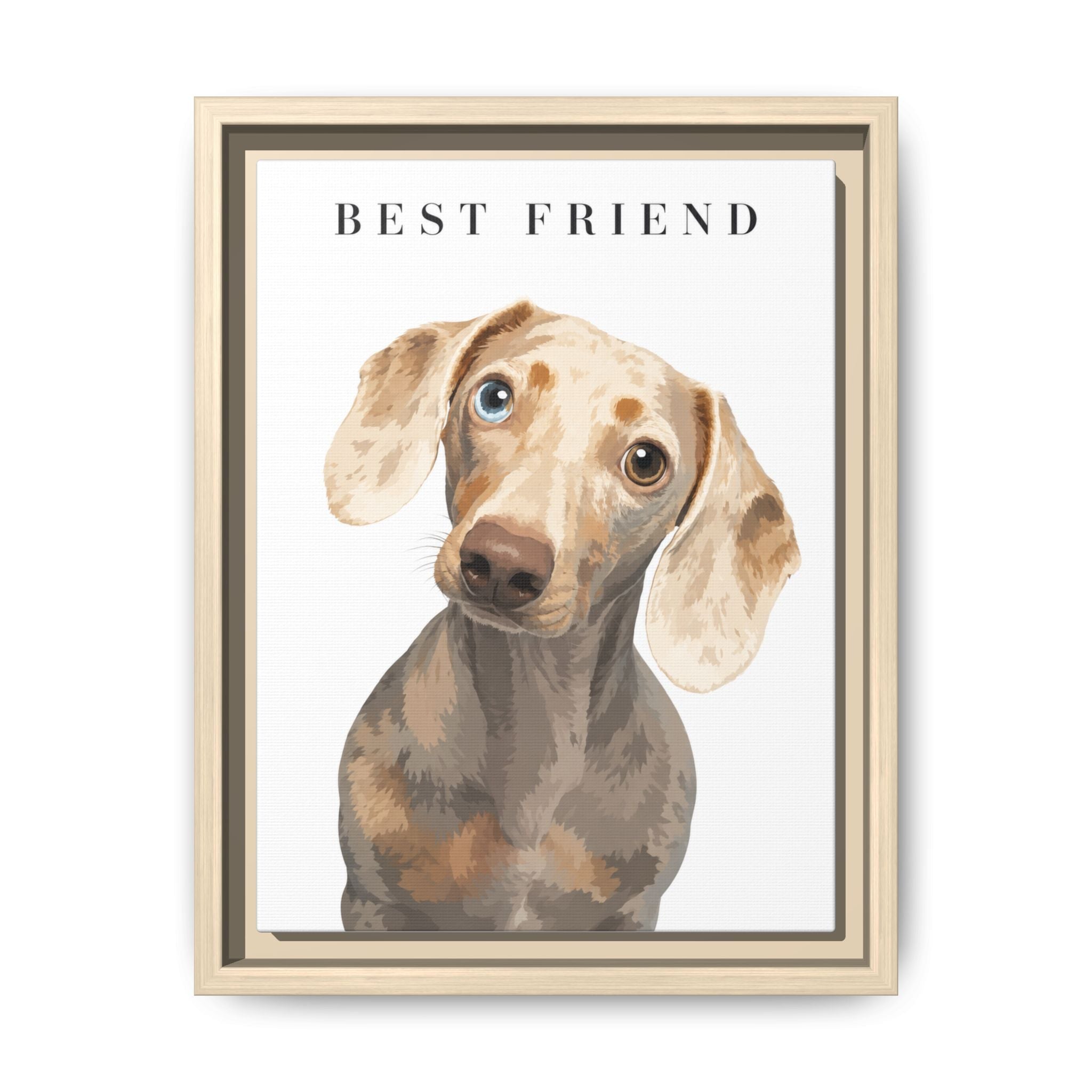 Modern Portrait Personalized Pet Framed Canvas — Custom Dog Portrait Framed Canvas Wall Art, Made to Order