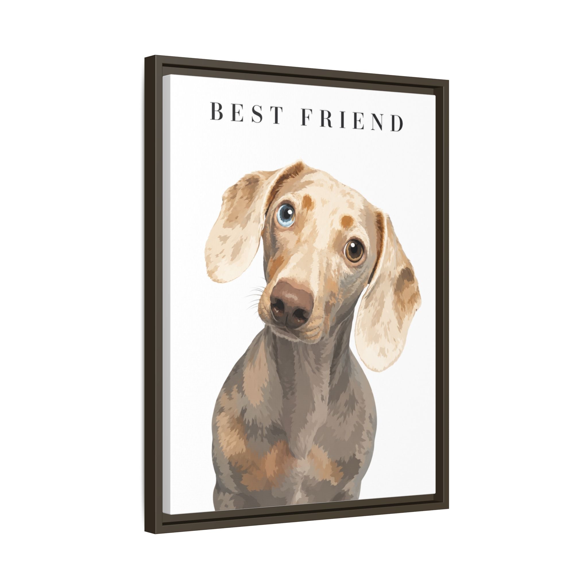 Modern Portrait Personalized Pet Framed Canvas — Custom Dog Portrait Framed Canvas Wall Art, Made to Order