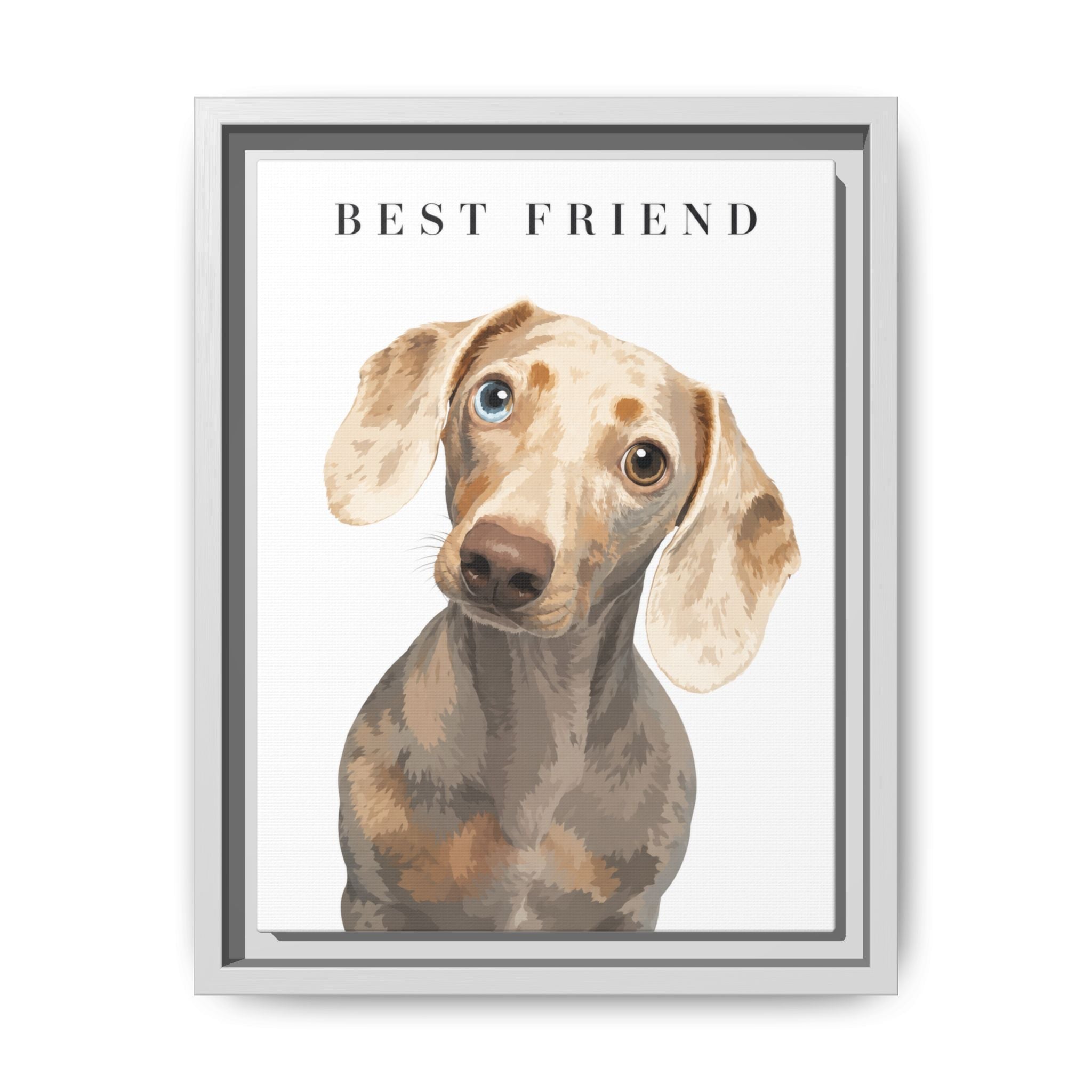 Modern Portrait Personalized Pet Framed Canvas — Custom Dog Portrait Framed Canvas Wall Art, Made to Order