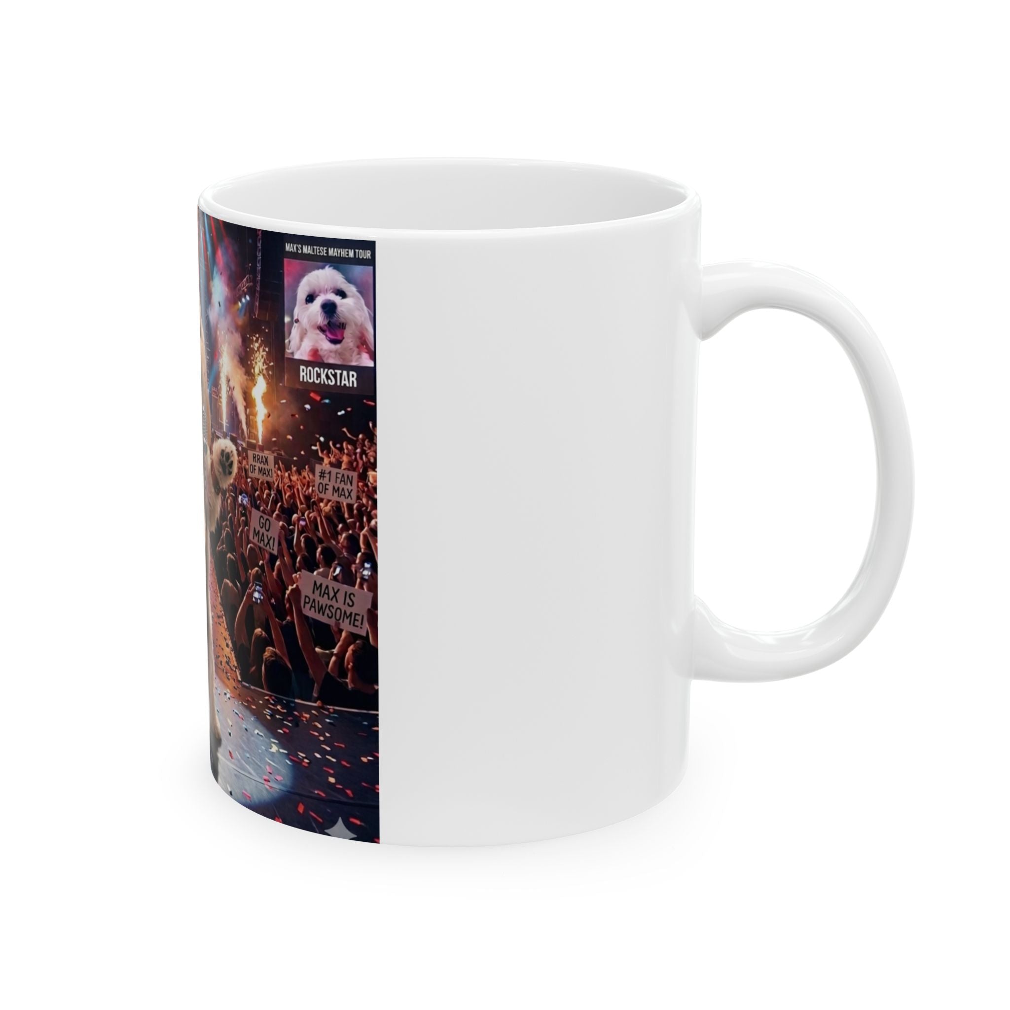 Rockstar Dog Ceramic Mug — Cute Singing Puppy Concert Coffee Cup (11oz/15oz)