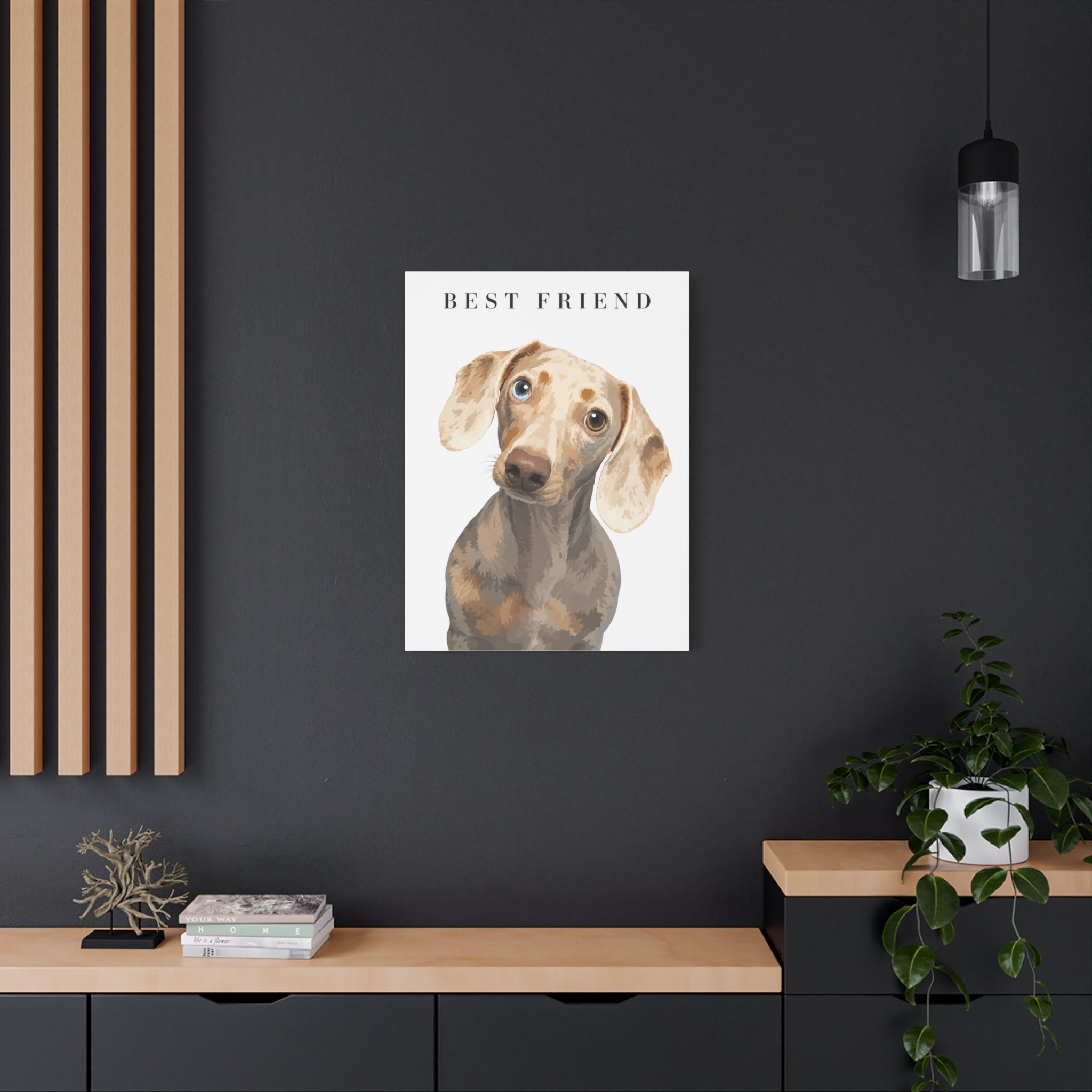 Modern Portrait Personalized Pet Canvas — Custom Dog Portrait Stretched Canvas Wall Art, Made to Order