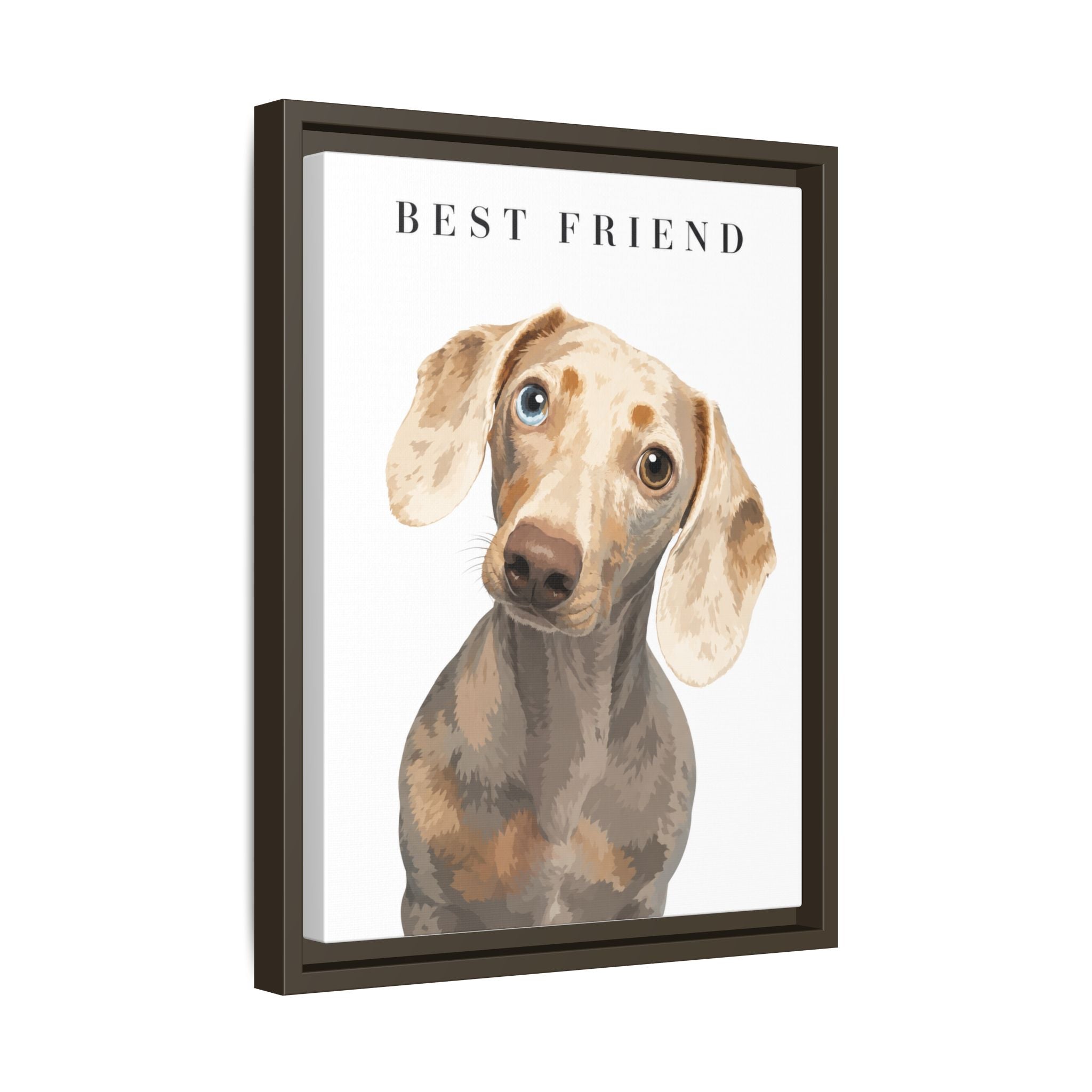 Modern Portrait Personalized Pet Framed Canvas — Custom Dog Portrait Framed Canvas Wall Art, Made to Order