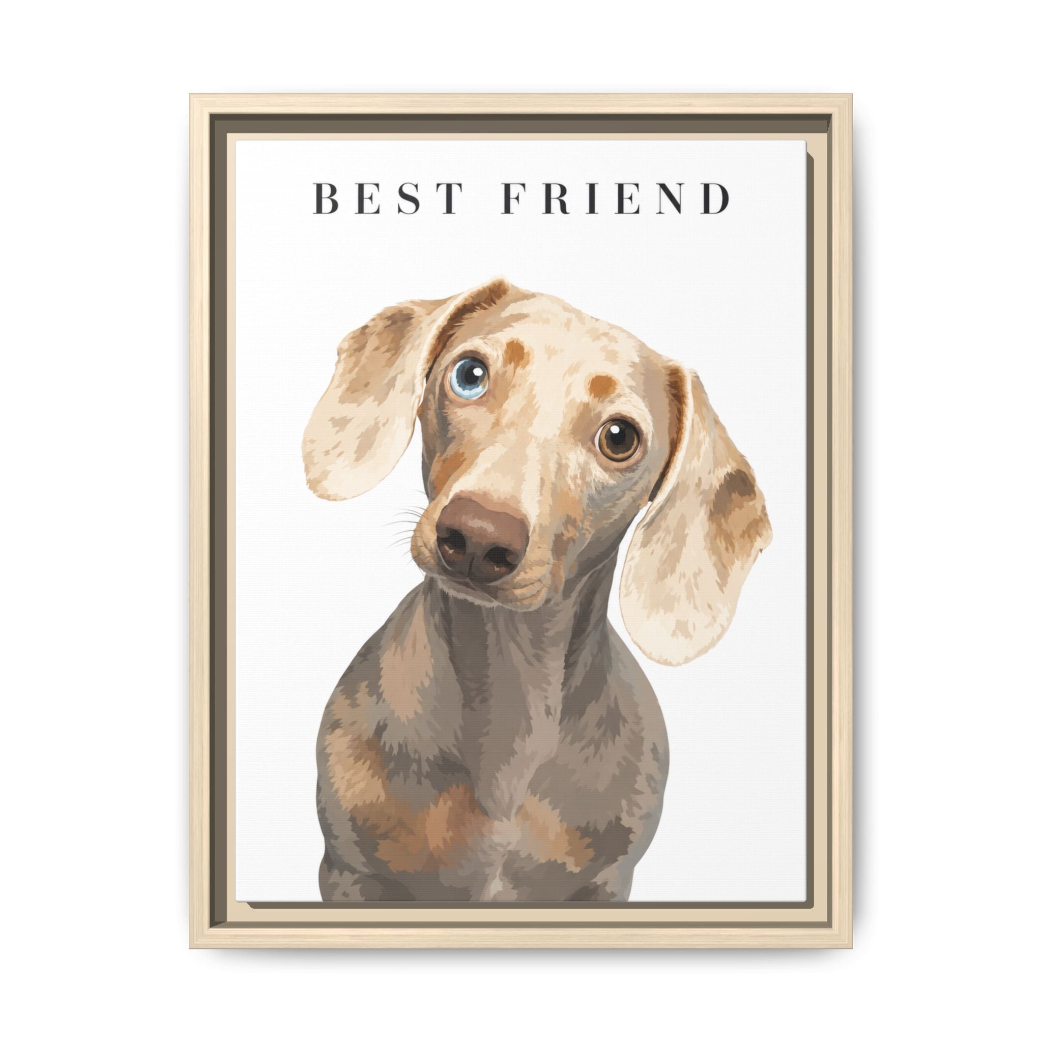Modern Portrait Personalized Pet Framed Canvas — Custom Dog Portrait Framed Canvas Wall Art, Made to Order