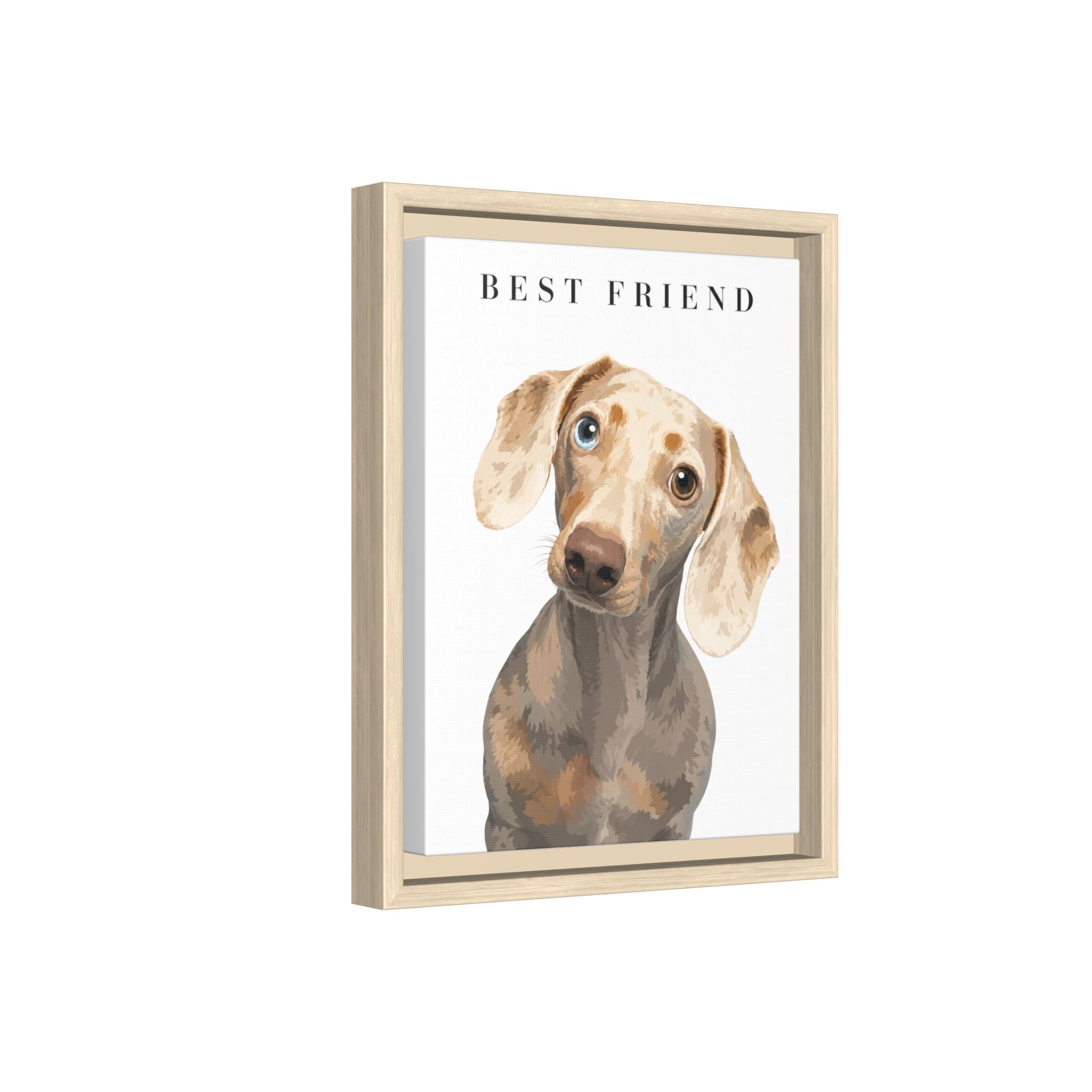 Modern Portrait Personalized Pet Framed Canvas — Custom Dog Portrait Framed Canvas Wall Art, Made to Order