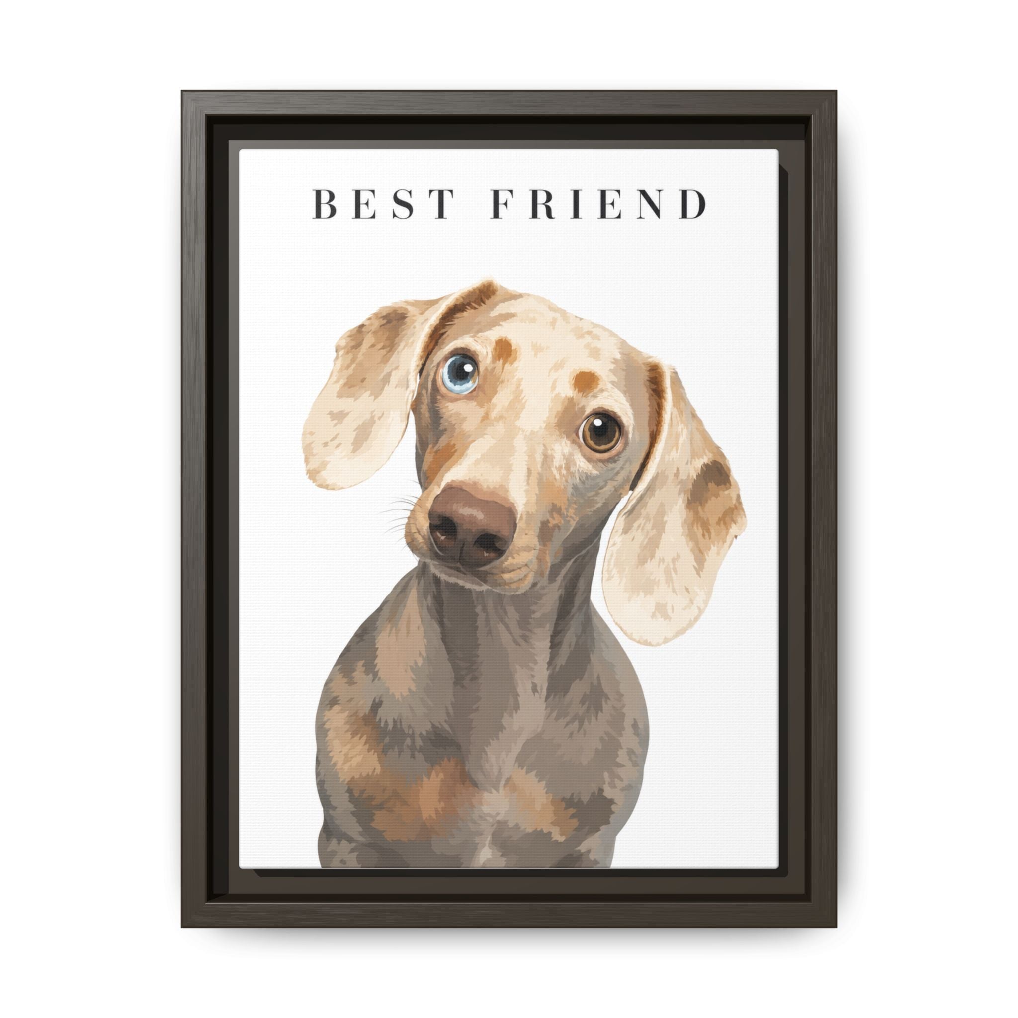 Modern Portrait Personalized Pet Framed Canvas — Custom Dog Portrait Framed Canvas Wall Art, Made to Order